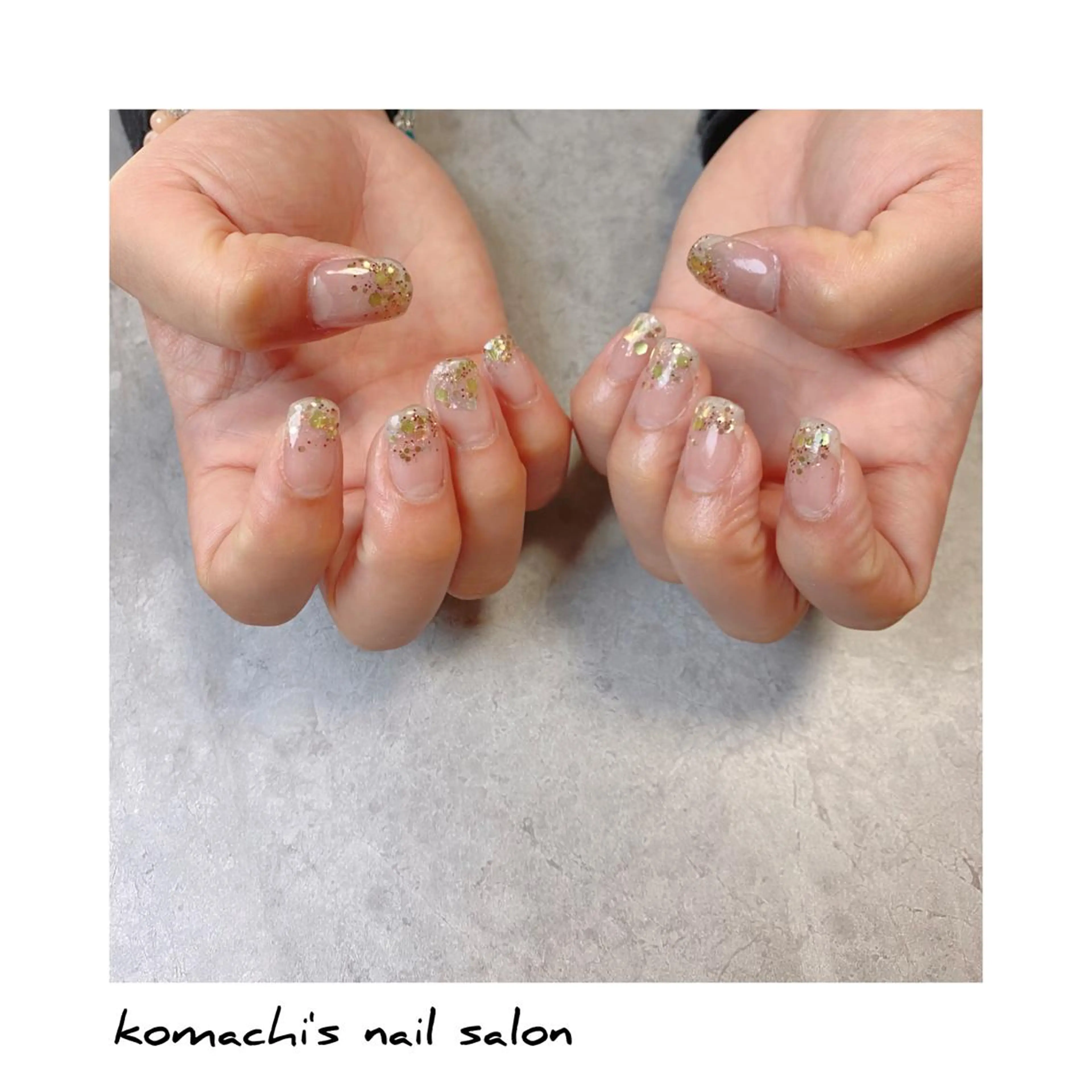ネイル グラデーション ラメ(グリッター) ラメグラデーション ショートネイル ハンドネイル akita kazumiのネイルデザイン