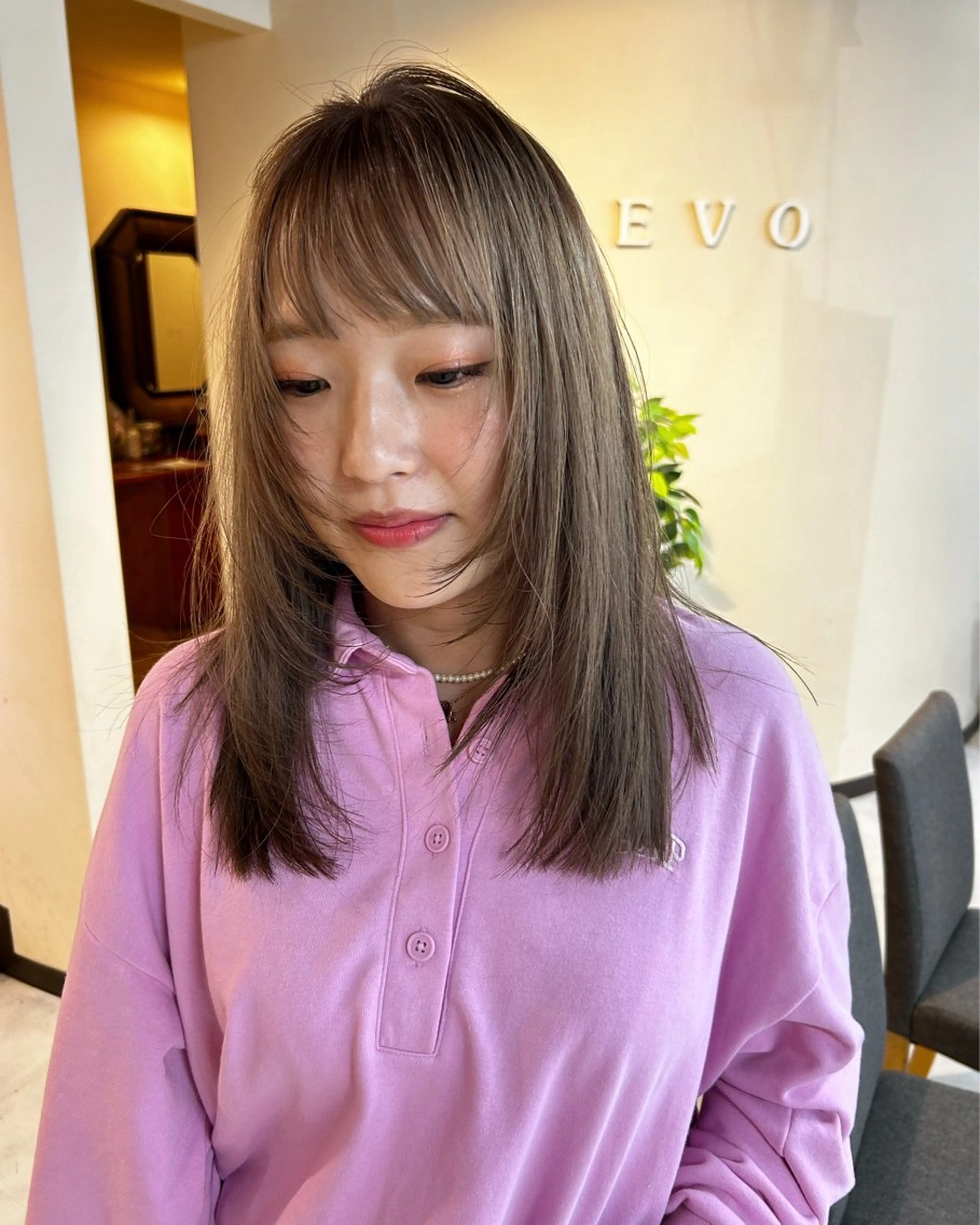 ミディアム カット ヘアカラー 透明感/レイヤー/ 武士るな🌿‬のヘアスタイル