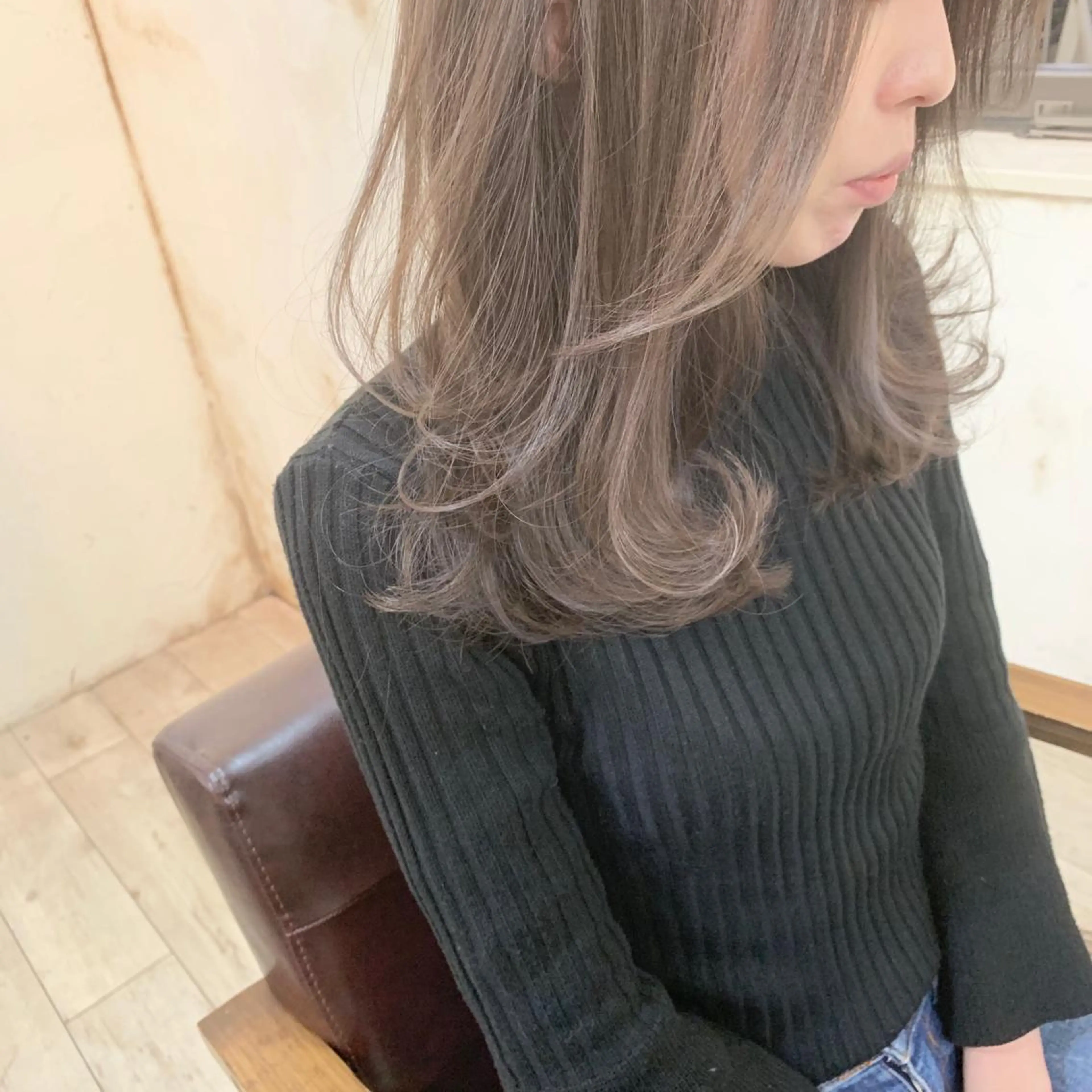セミロング カラー パーマ ヘアアレンジ ネイル マツエク・マツパ グレージュ ◆感動口コミ/最小顔 理論カット◆森口 峻のヘアスタイル