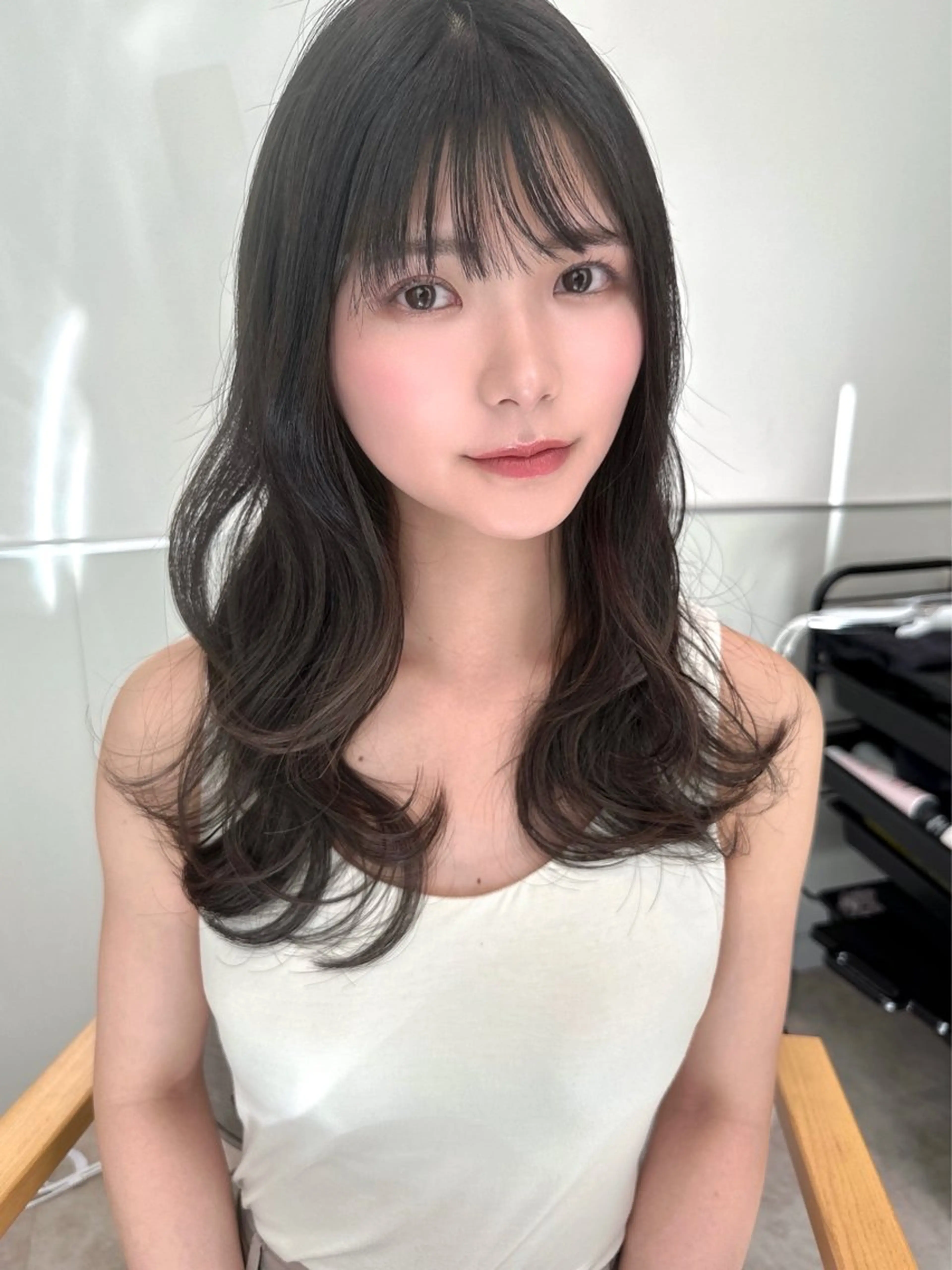 セミロング カラー 透明感カラー 顔周りカット レイヤーカット トリートメント カット ヘアカラー トリートメント 🩰ナチュラル可愛い kamicare🩰のヘアスタイル