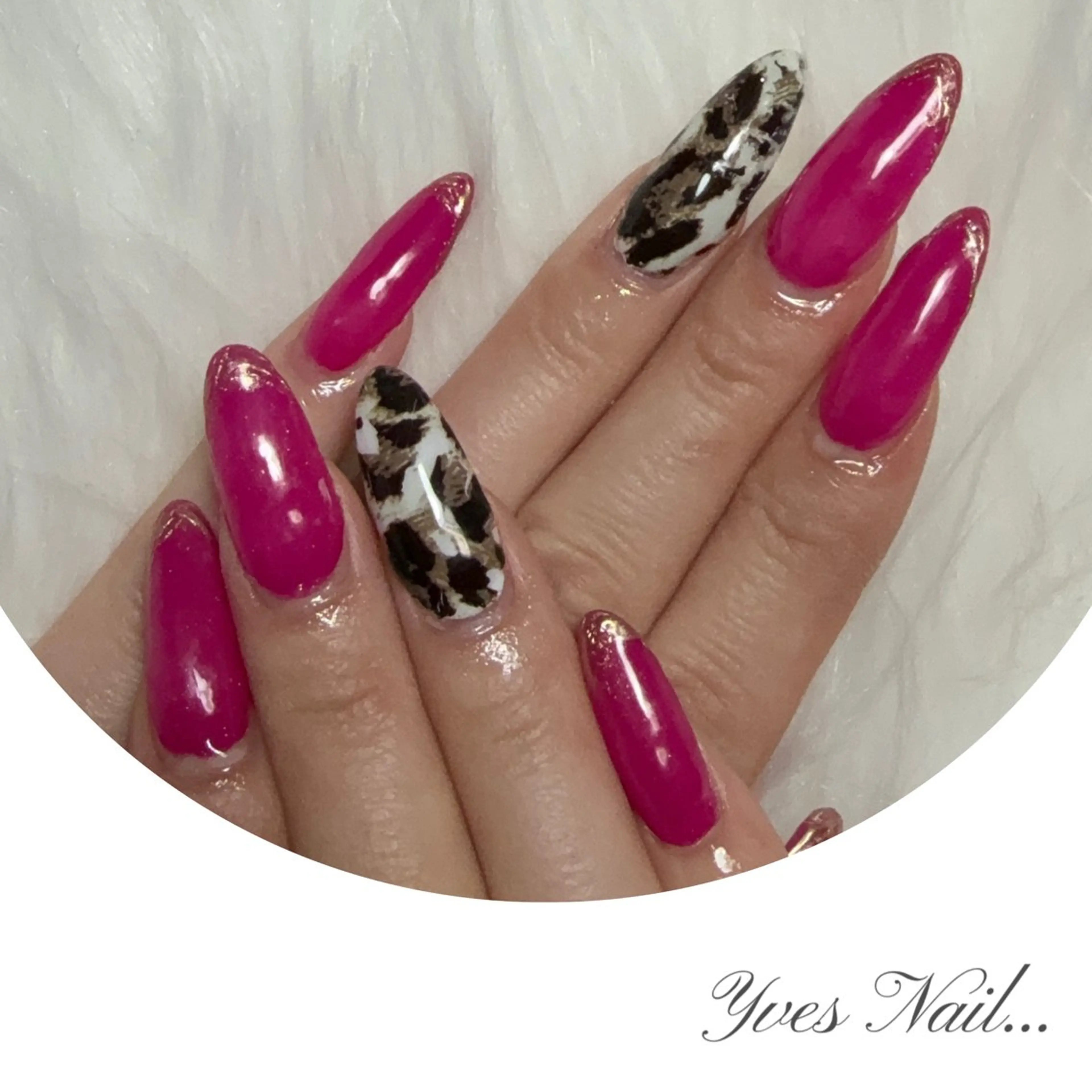 ネイル アニマル柄 ピンク ハンドネイル kanno yのネイルデザイン