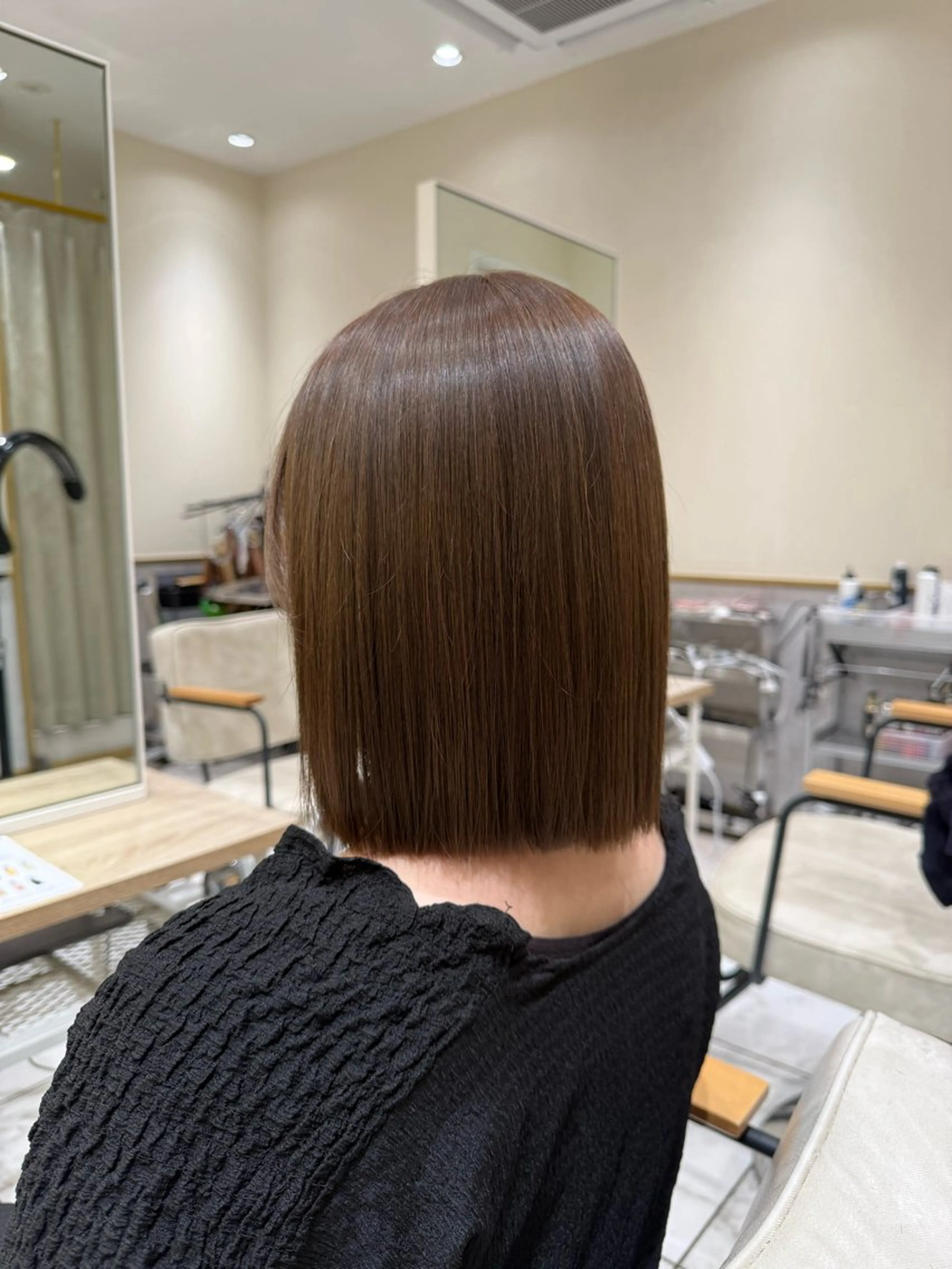 ミディアム ボブ 髪質改善 ヘアカラー hina☺︎ 髪質改善/ストレートのヘアスタイル