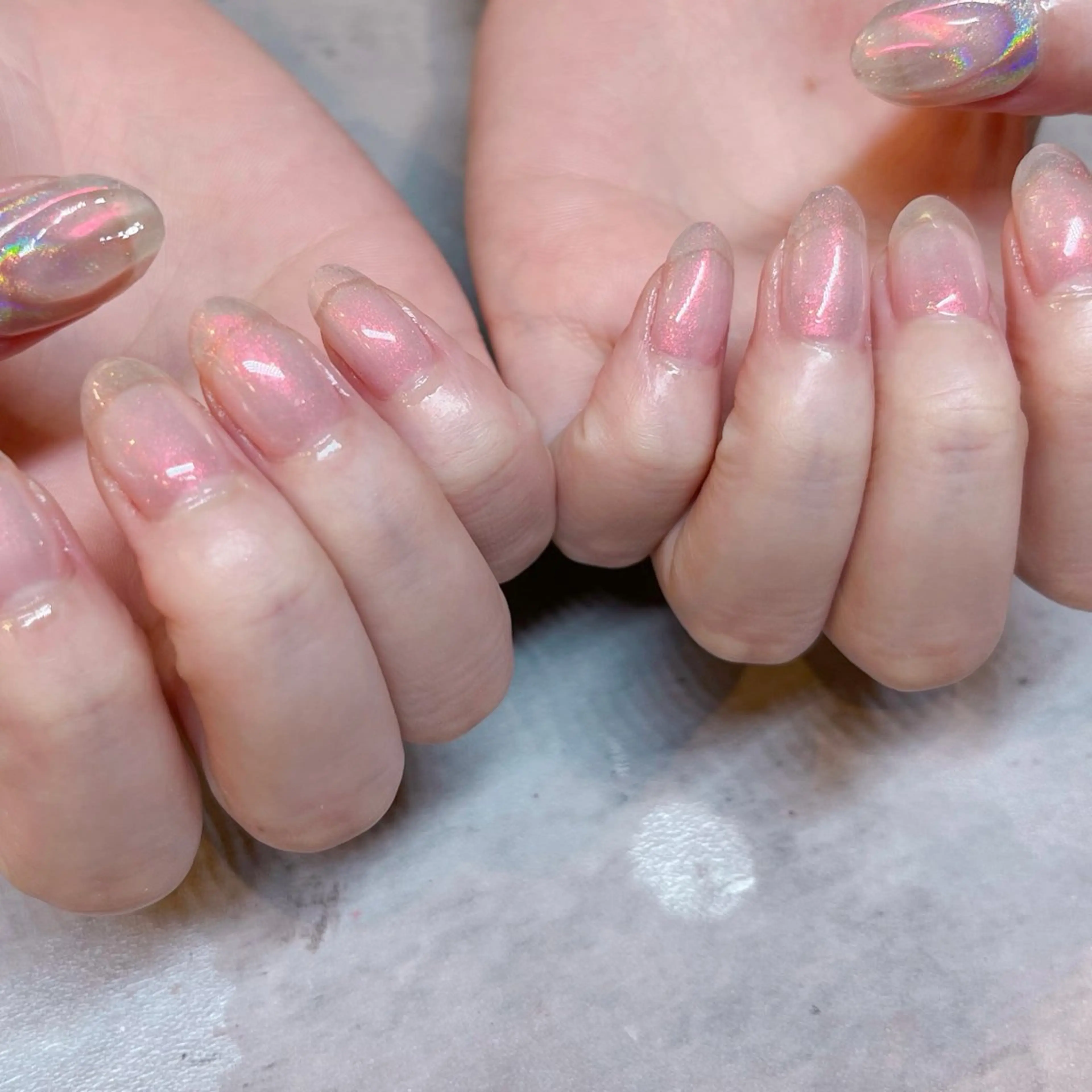 ネイル アートネイル ラメ(グリッター) ミラーネイル Kobayashi Mのネイルデザイン