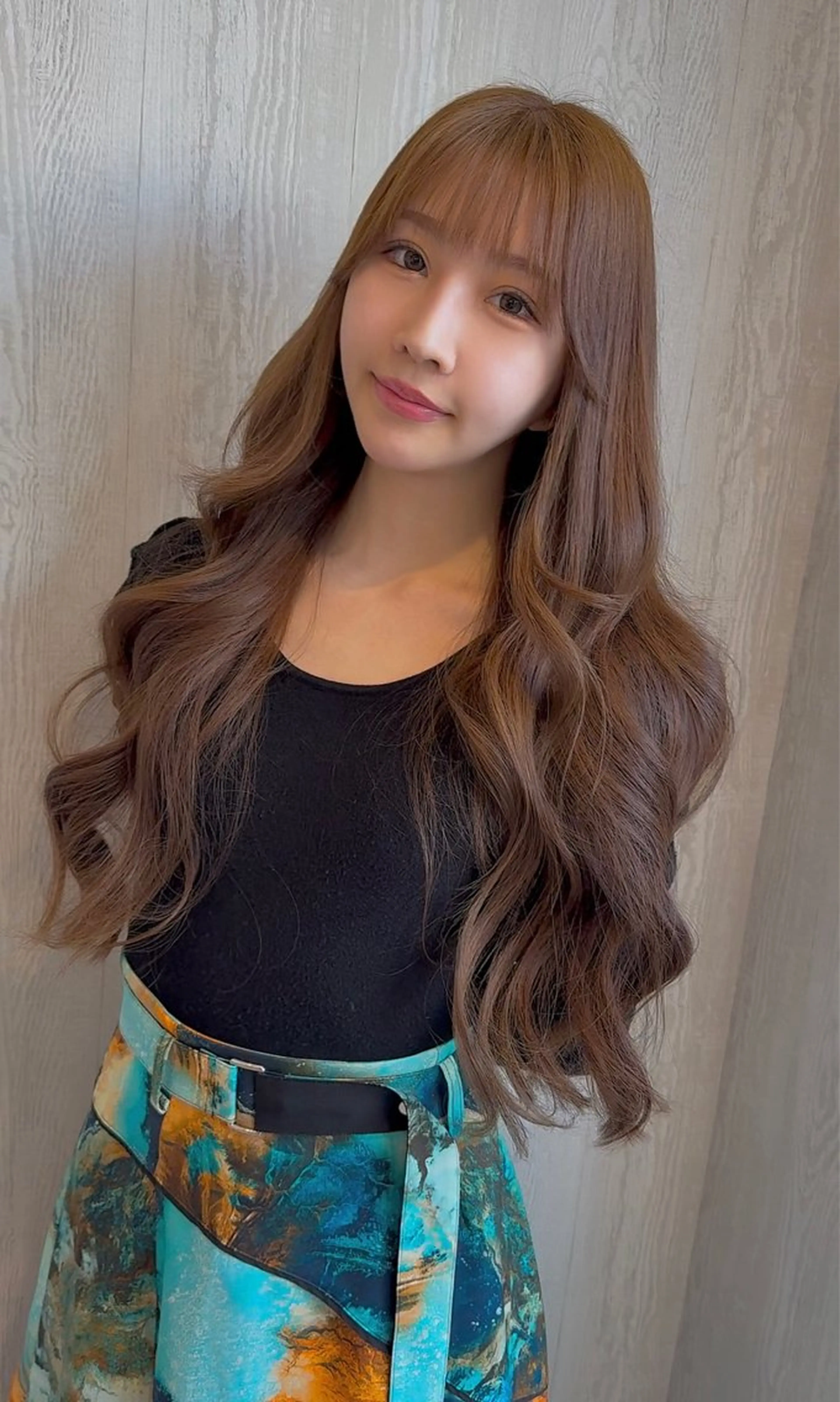 ロング カラー 顔まわりレイヤー 韓国風ヘア レイヤーカット カット ヘアカラー トリートメント 河合秀明/ショート /ボブ/レイヤーのヘアスタイル