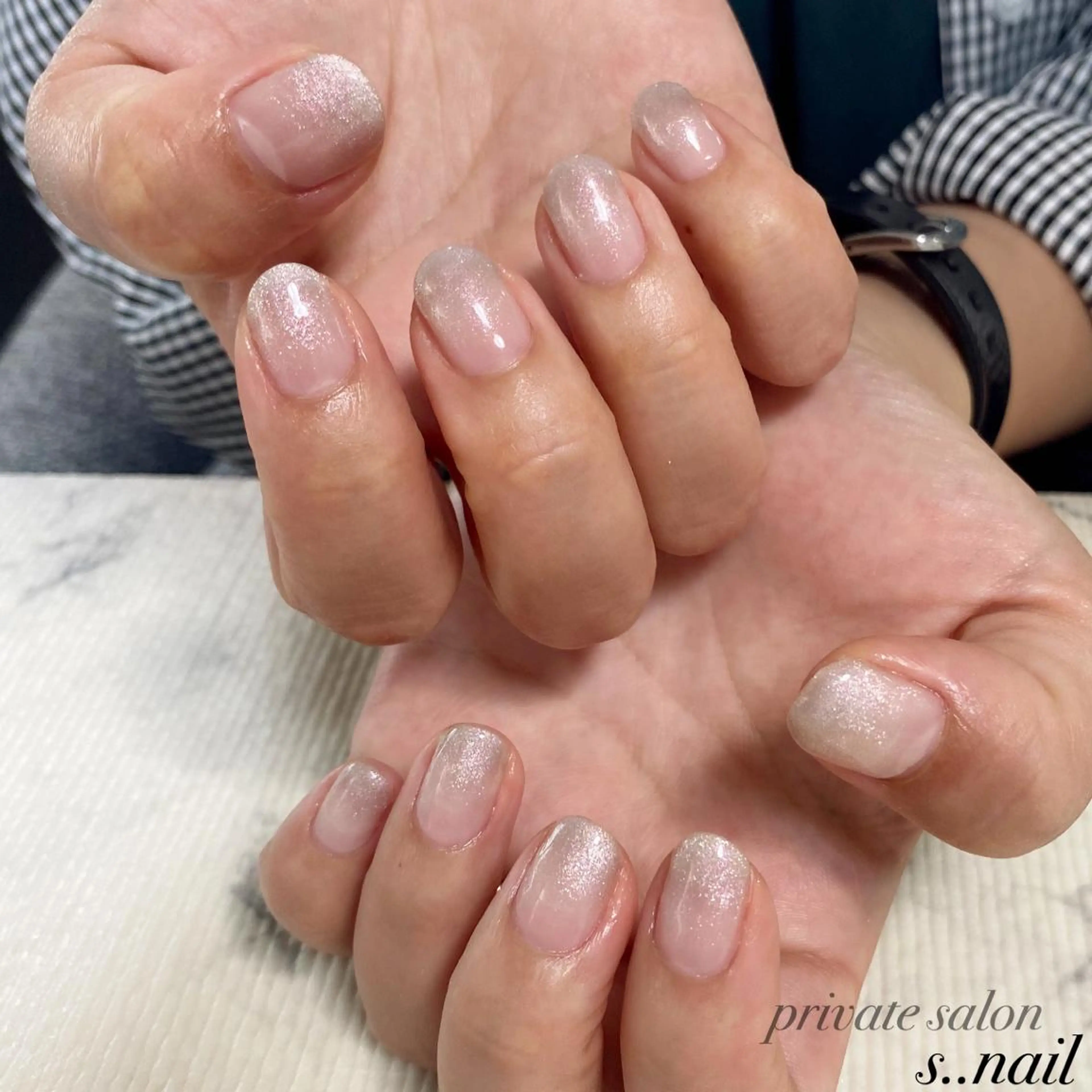 ネイル ジェルネイル グラデーション マグネットネイル ピンク s..nail / MORITAのネイルデザイン