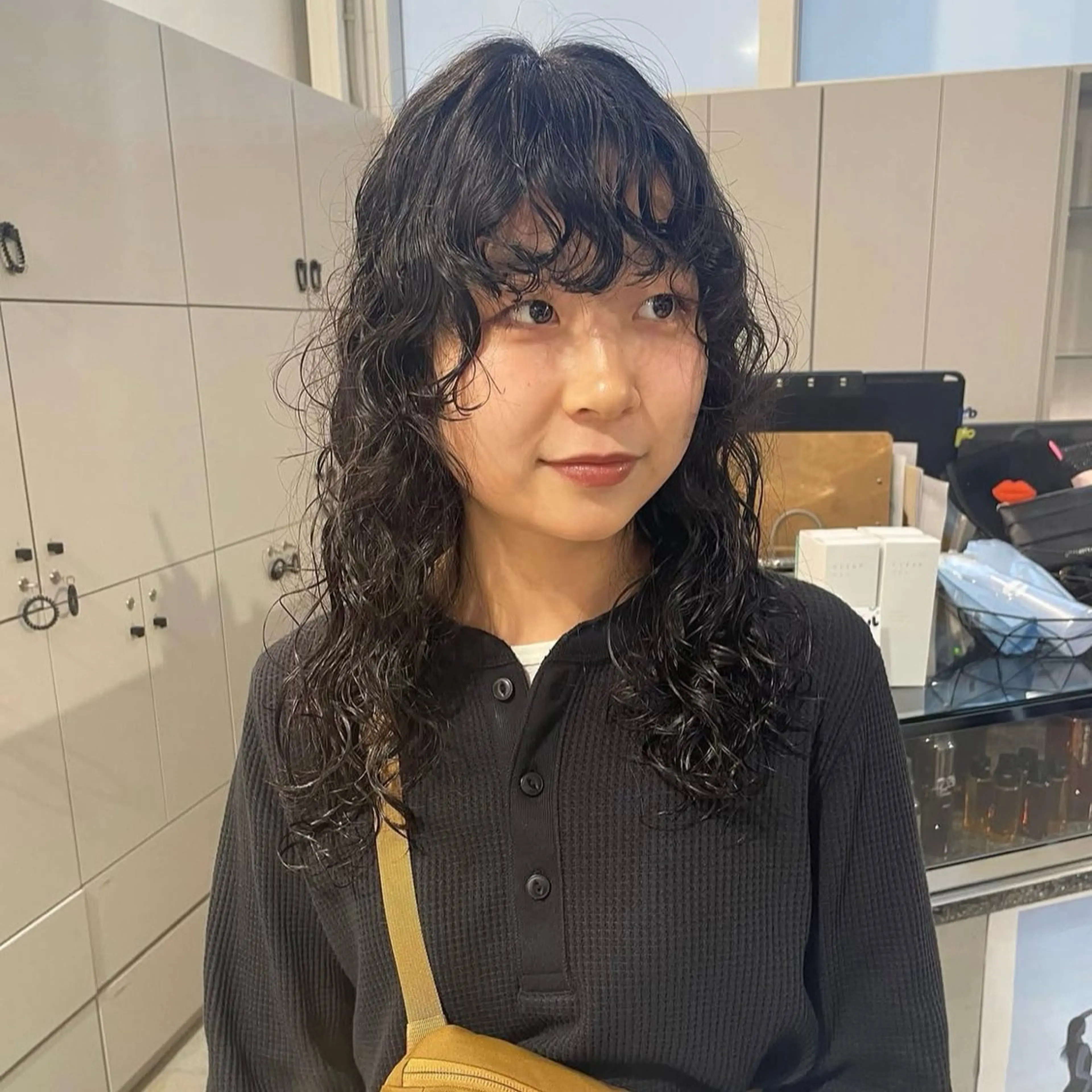 セミロング パーマ パーマ パーマ／ブリーチ🐏 モデル募集中 ナナホのヘアスタイル