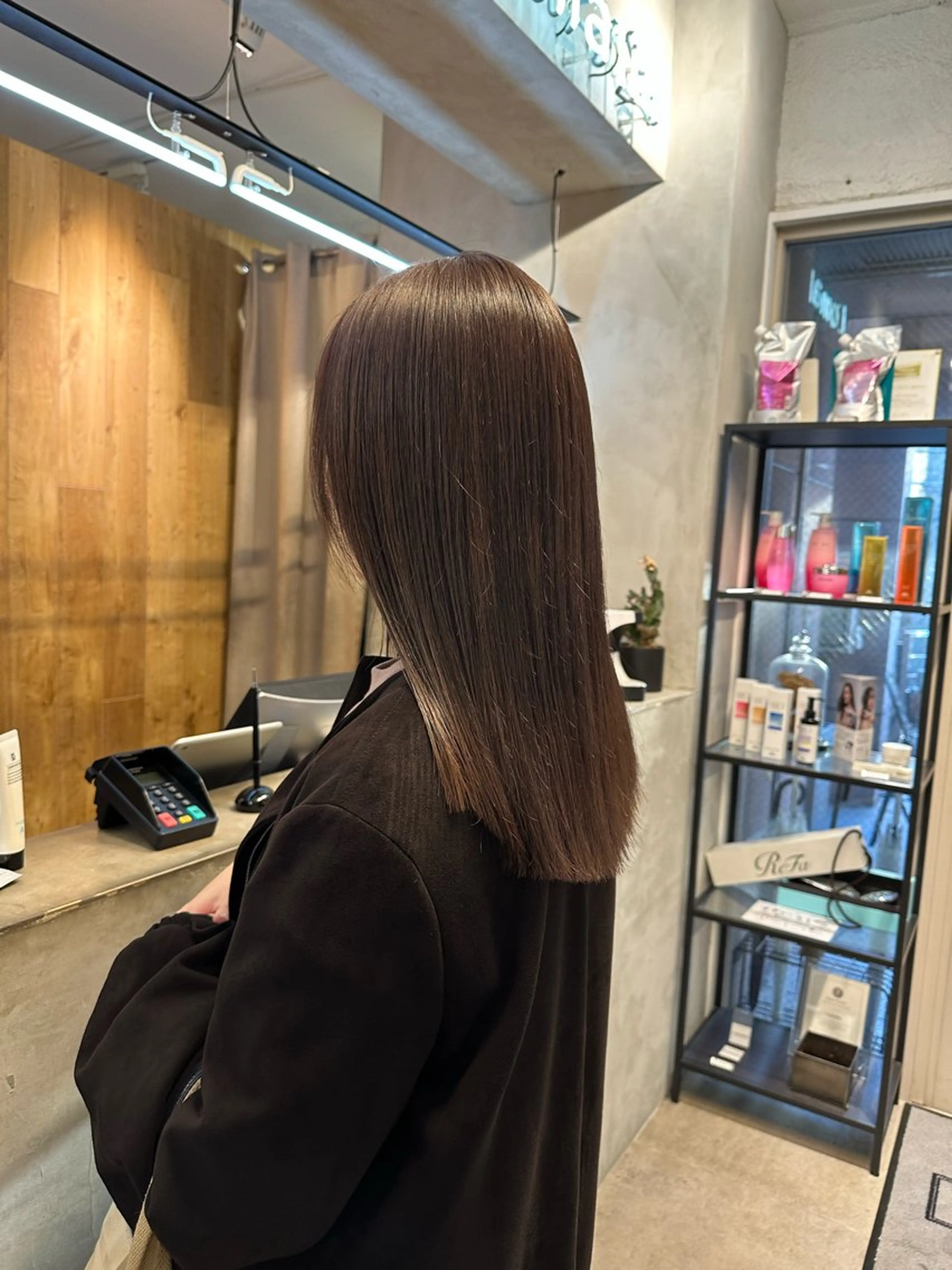 ミディアム カラー カット ヘアカラー トリートメント ヘッドスパ REINA☁️透明感 カラー/ぷつっと♡のヘアスタイル