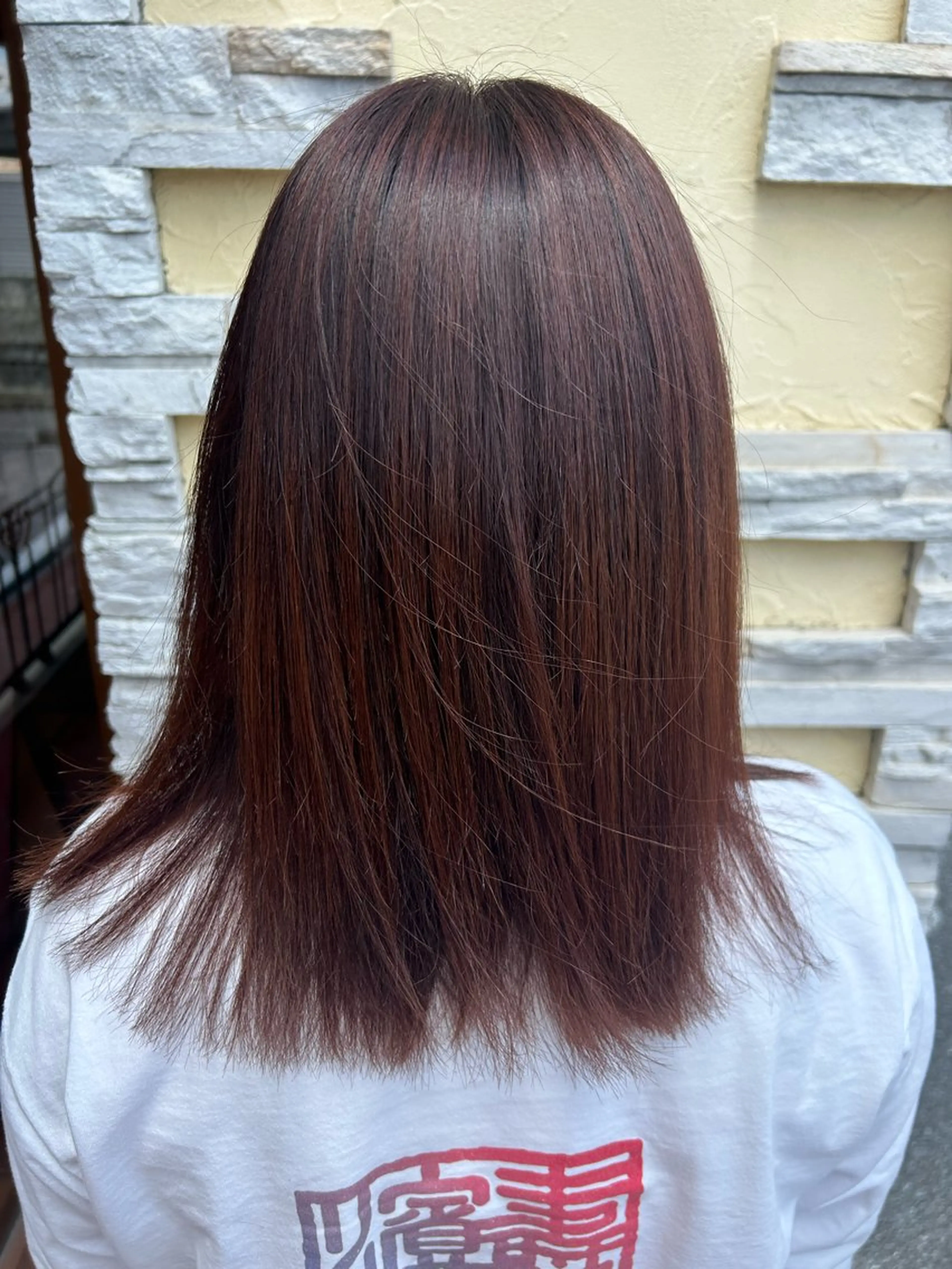 セミロング カラー オレンジ ピンクカラー LaRuelle🦩 康本♦️髪質改善♦️のヘアスタイル