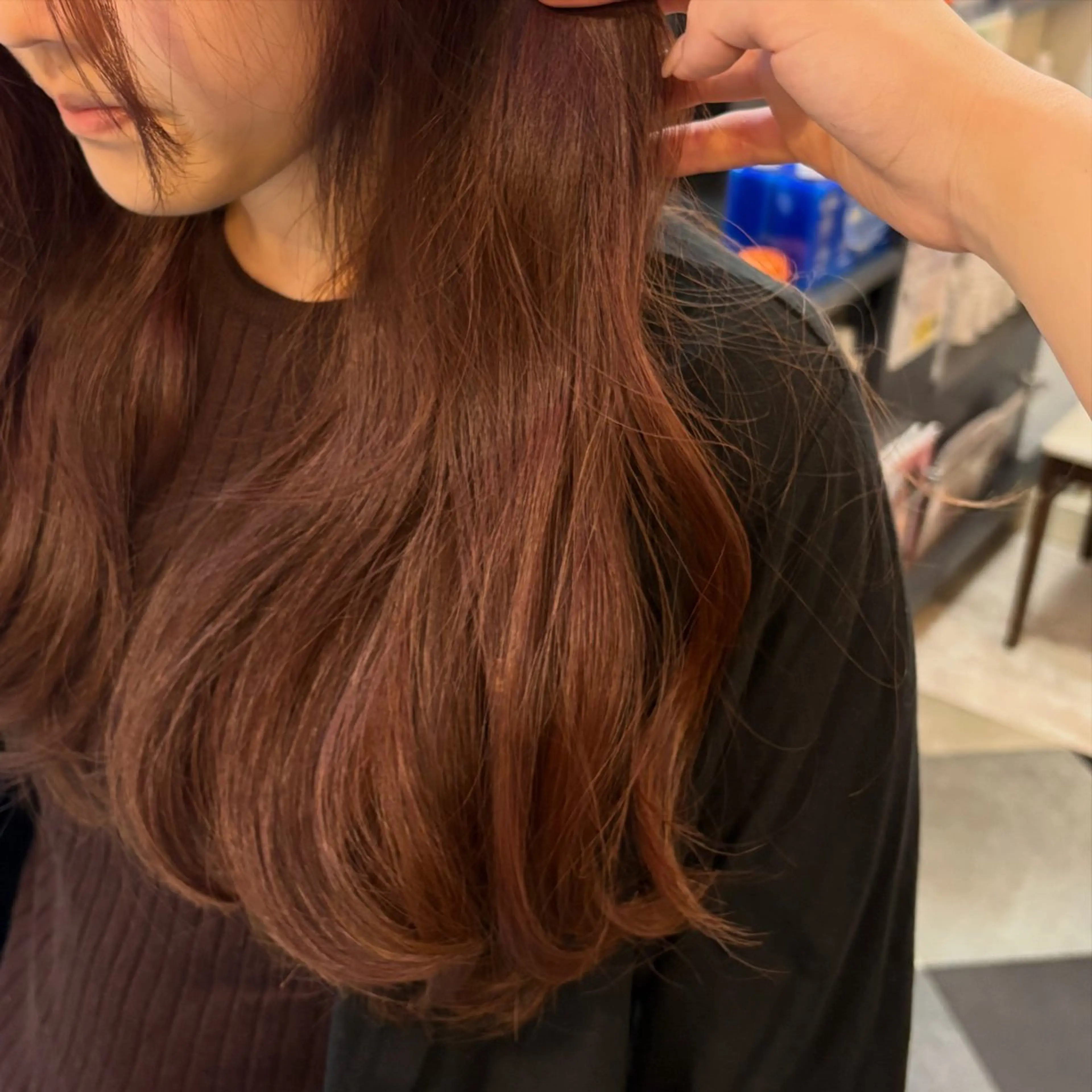 ロング カラー ベージュカラー ピンクカラー ピンクベージュ 浦﨑 笑美里のヘアスタイル