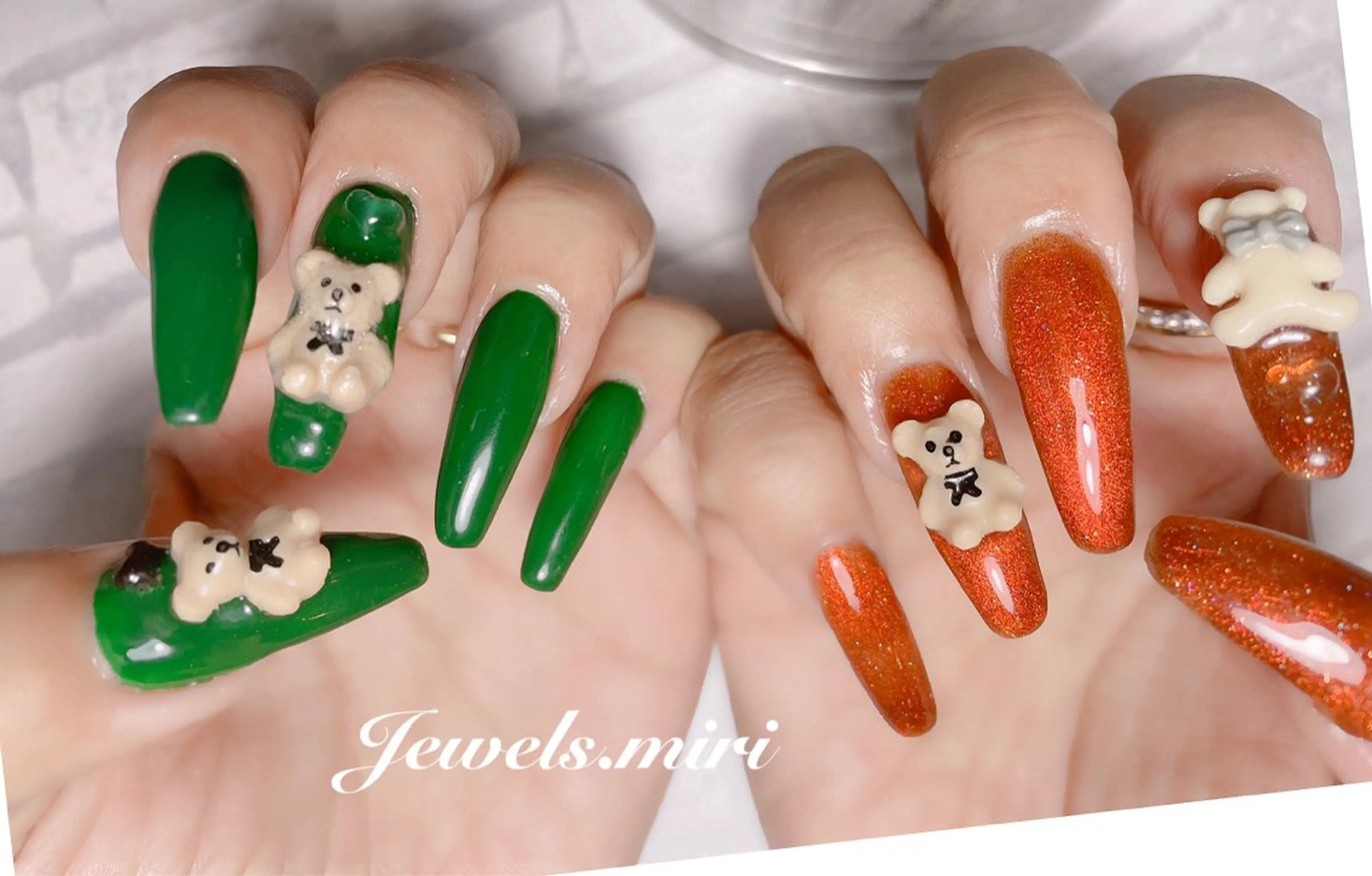 ネイル アートネイル グリーン ワンカラーネイル Jewels nail lily 白楽所属・ネイルサロン Jewels Mのネイルデザイン