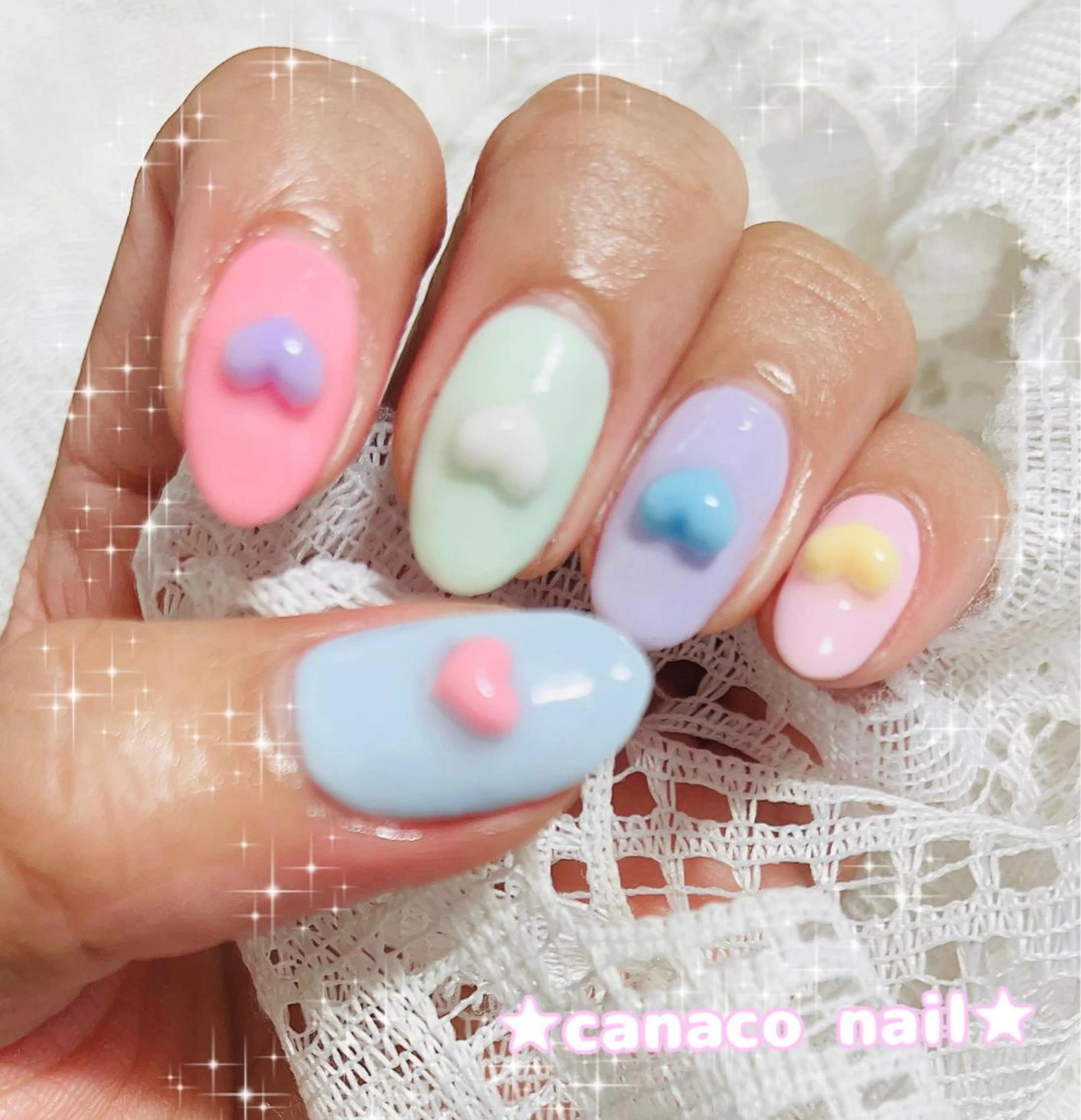 ネイル アートネイル ジェルネイル パラジェル ストーンネイル ハンドネイル ハンドケア Felice所属・ベテランネイル cnc  nailのネイルデザイン