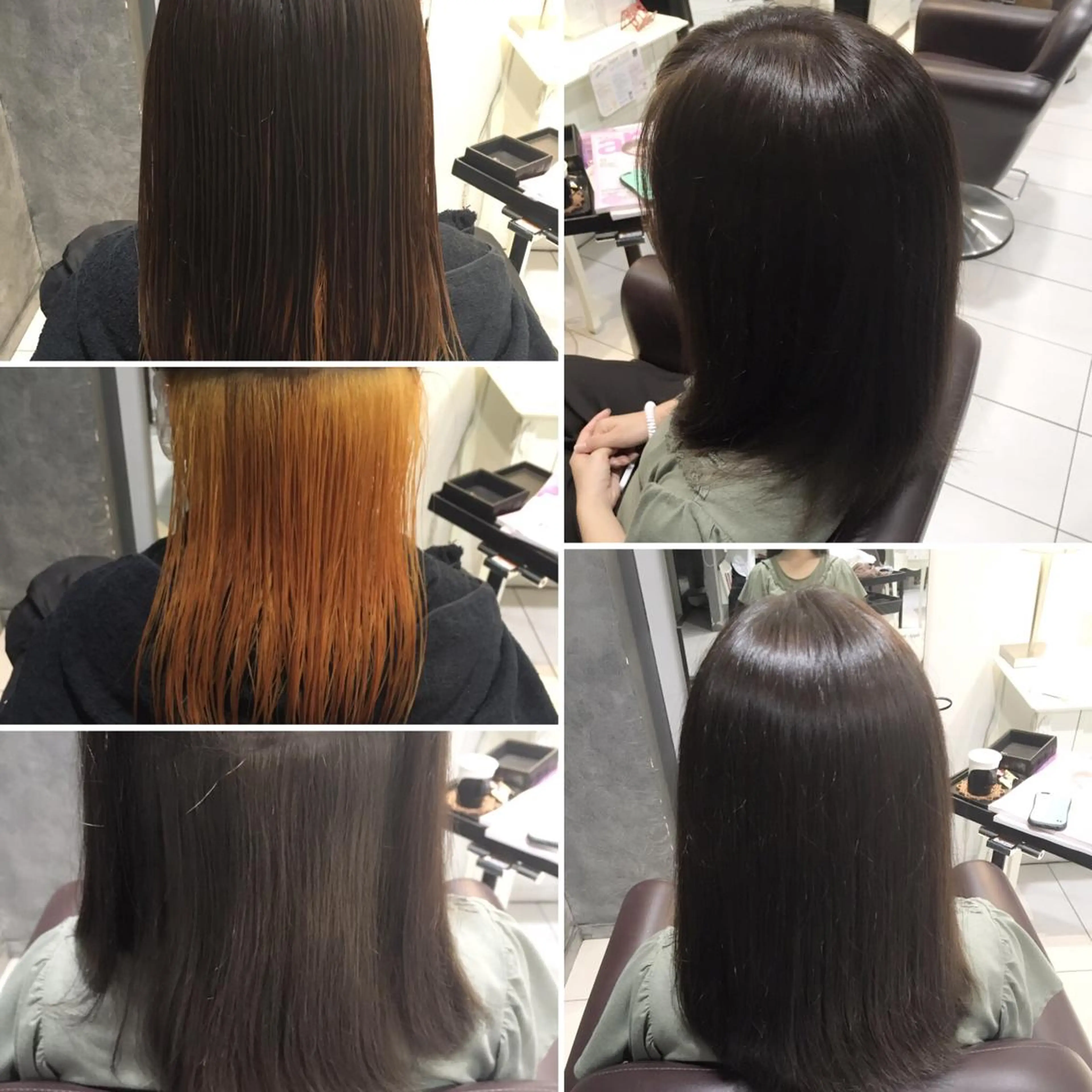 セミロング カラー 透明感カラー ネイビーカラー オレンジ 【髪質改善】益田 直幸のヘアスタイル