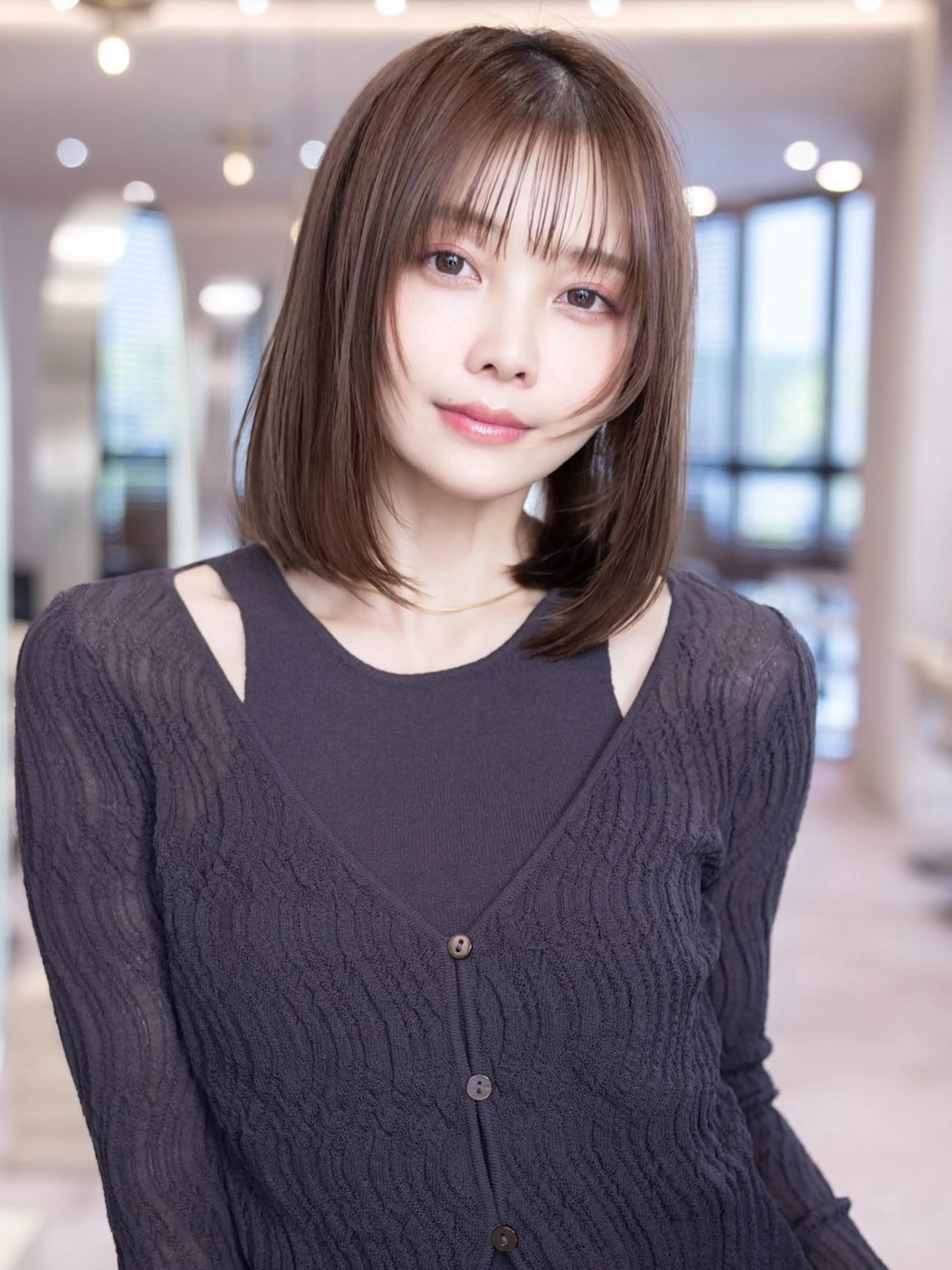 ミディアム カラー カット ヘアカラー トリートメント 渋谷/レイヤーボブ・ 韓国ボブ特化/楓のヘアスタイル