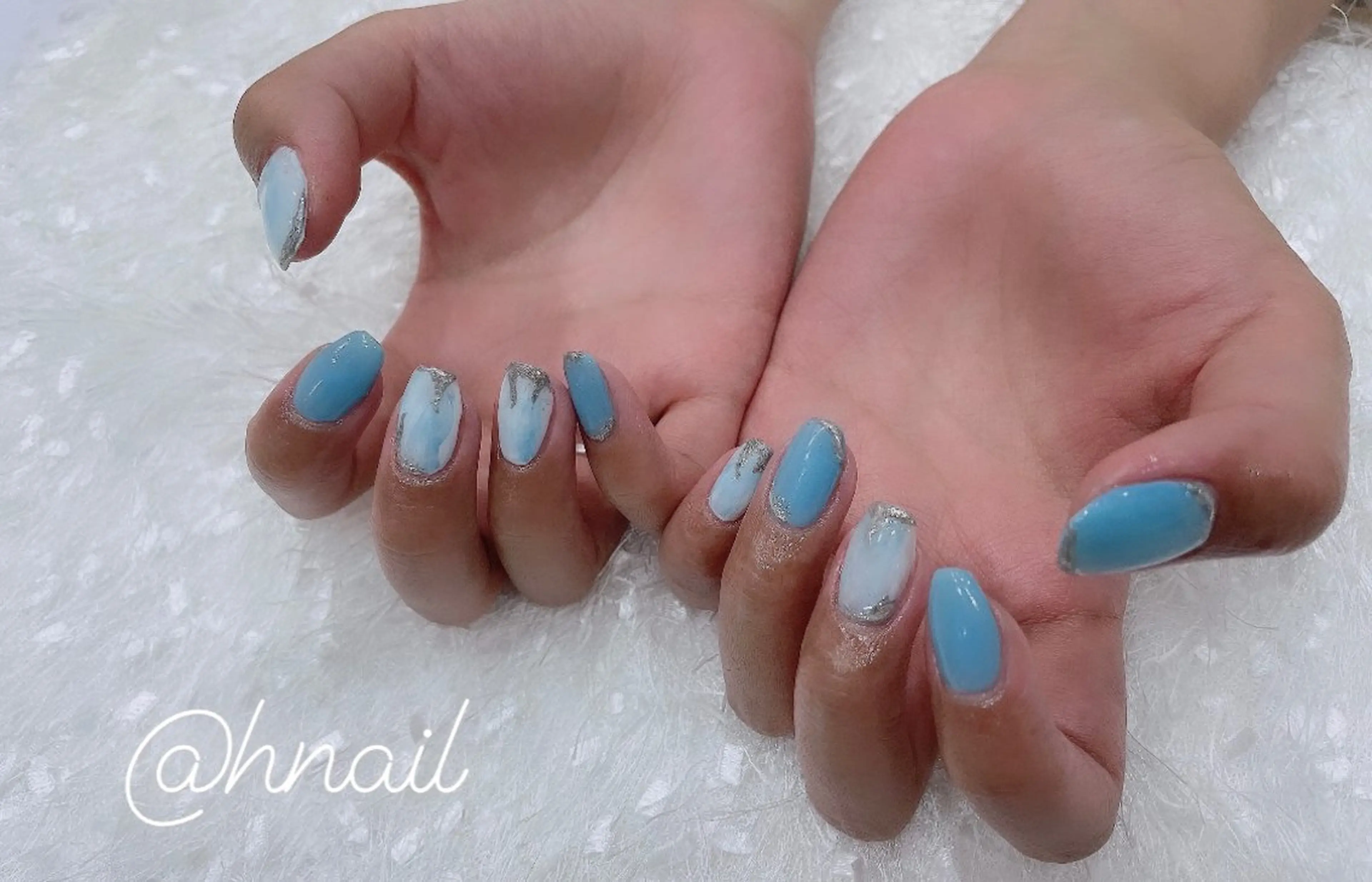 ネイル ブルー Nakao Hitomiのネイルデザイン