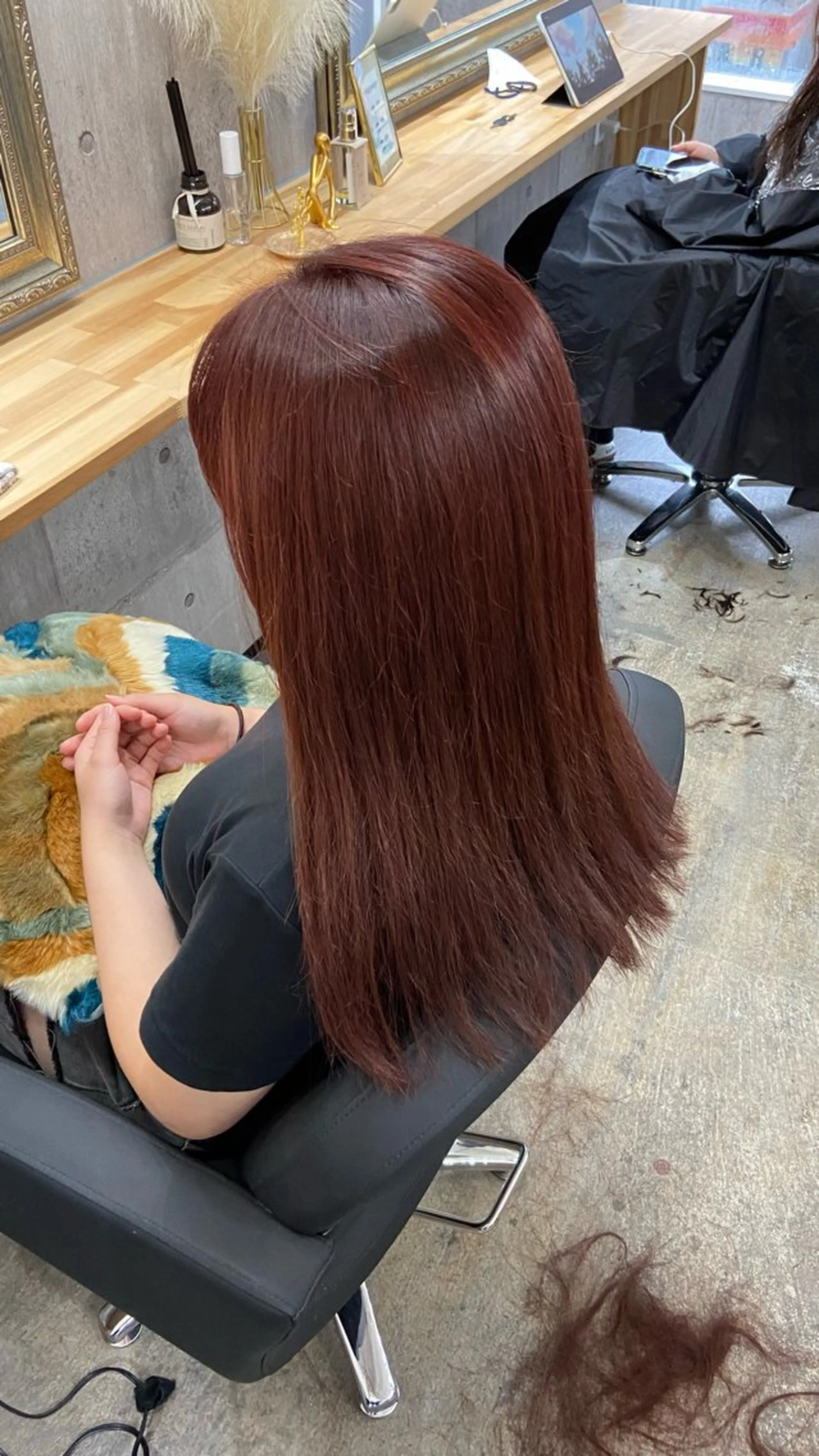 ロング カラー ブラウンカラー レッドカラー レッドブラウン カット ヘアカラー トリートメント Sunny side 大名   RIOのヘアスタイル