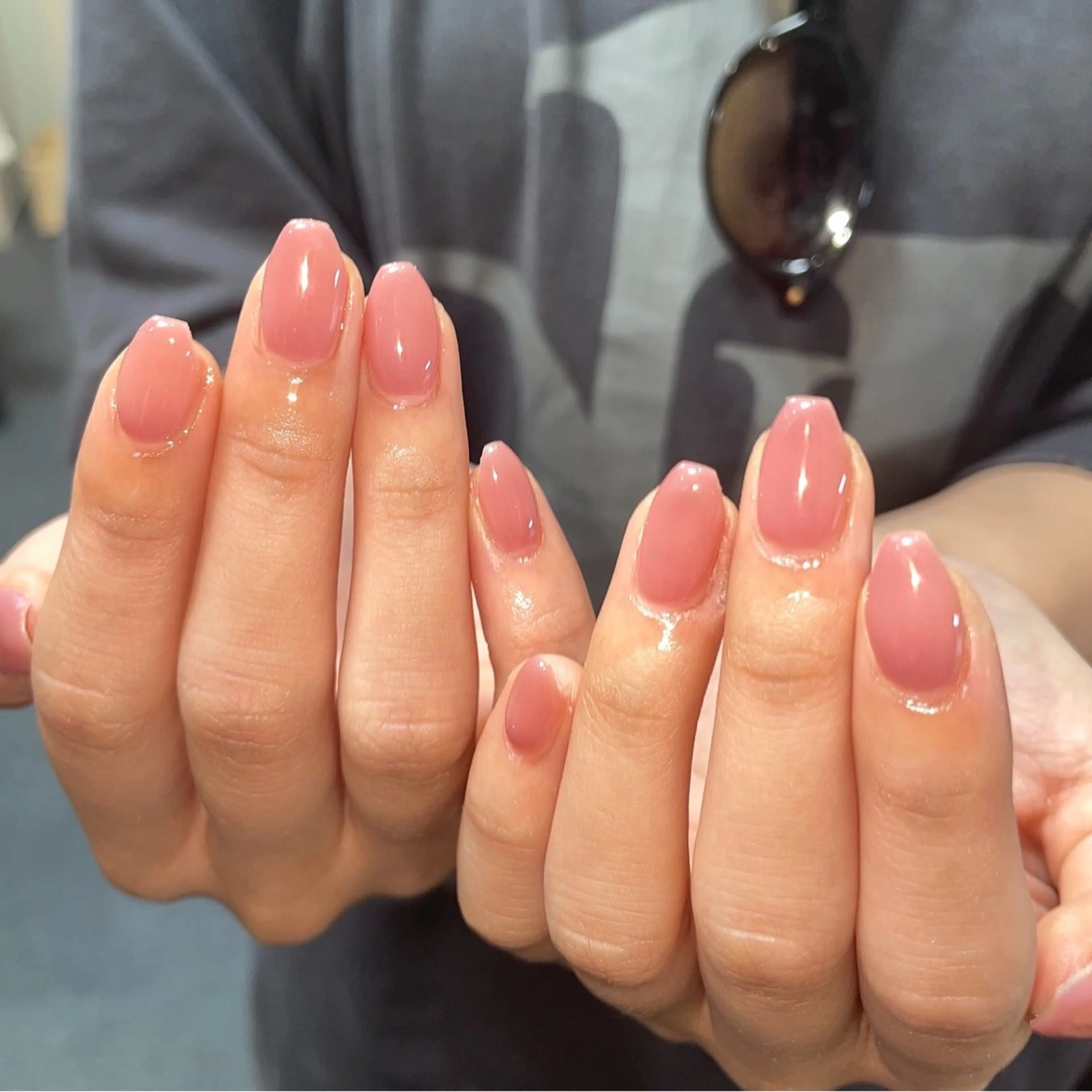 ネイル ガーリー ワンカラーネイル ピンク シンプルネイル ハンドネイル ハンドケア 🎀NAIL🎀 AI🪄︎︎◝✩のネイルデザイン