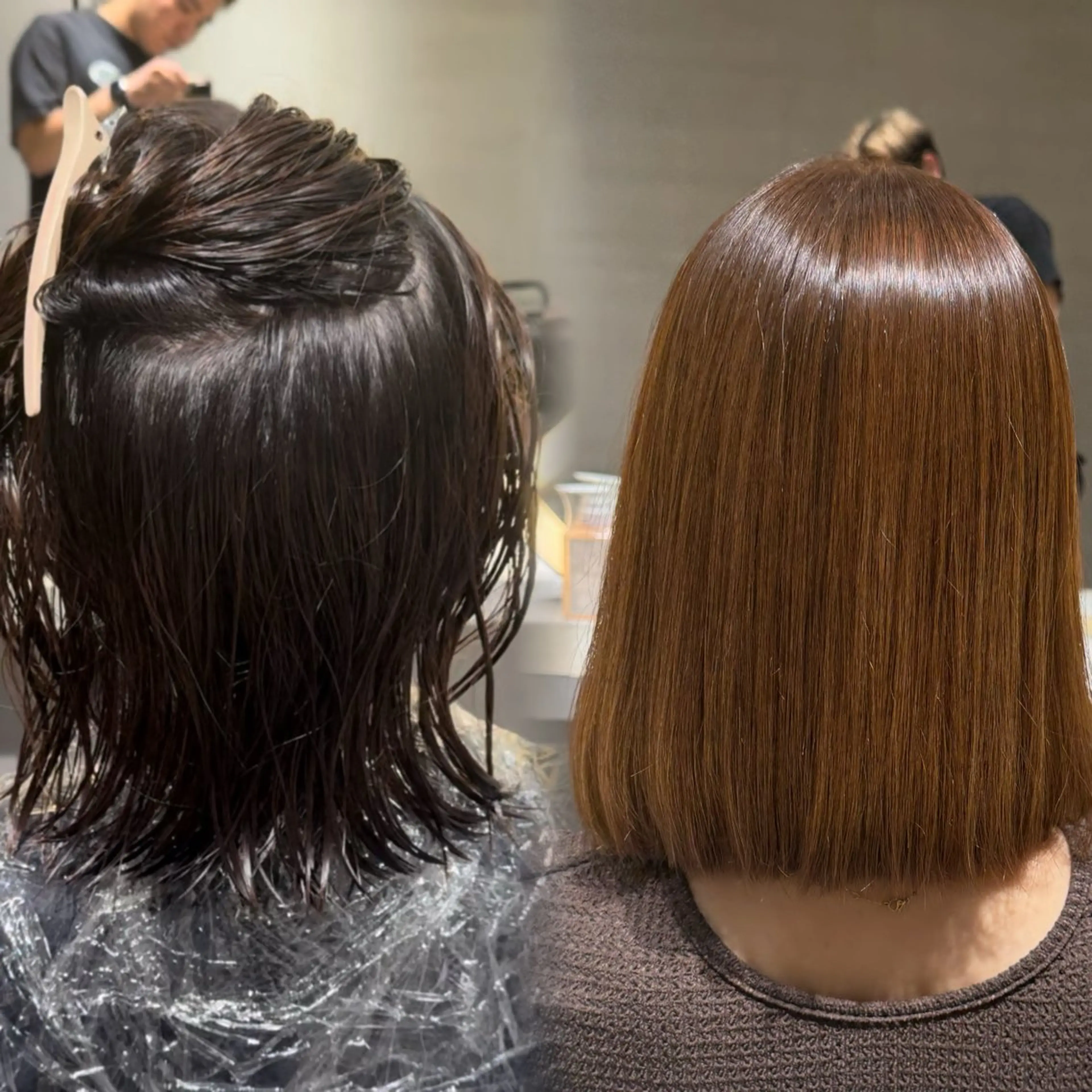 ミディアム ボブ 縮毛矯正 お悩み解決特化美容師 🌟本郷壮一郎のヘアスタイル