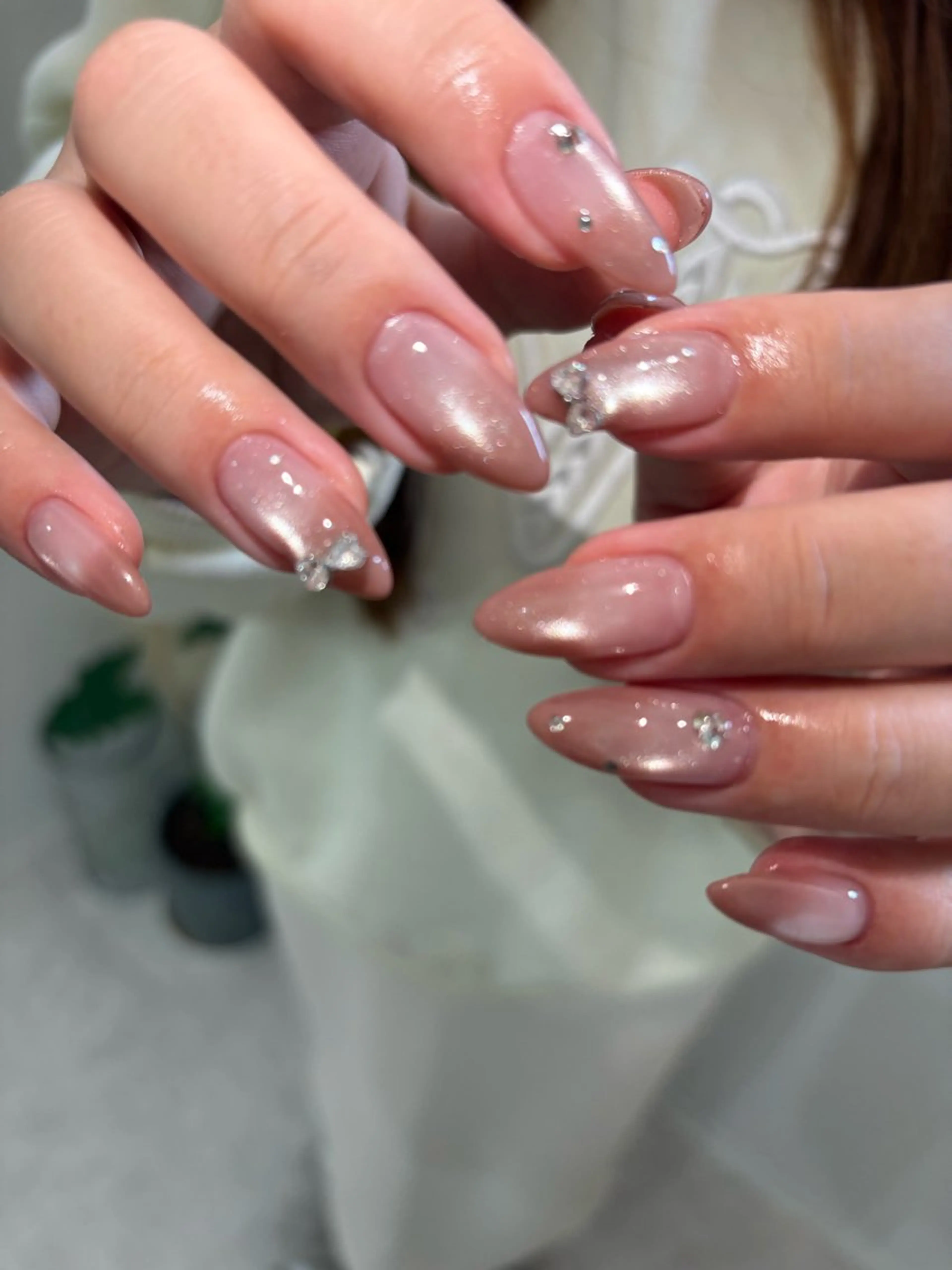 ネイル ガーリー グラデーション マグネットネイル ハンドネイル Belle　Nail 【haluca】のネイルデザイン