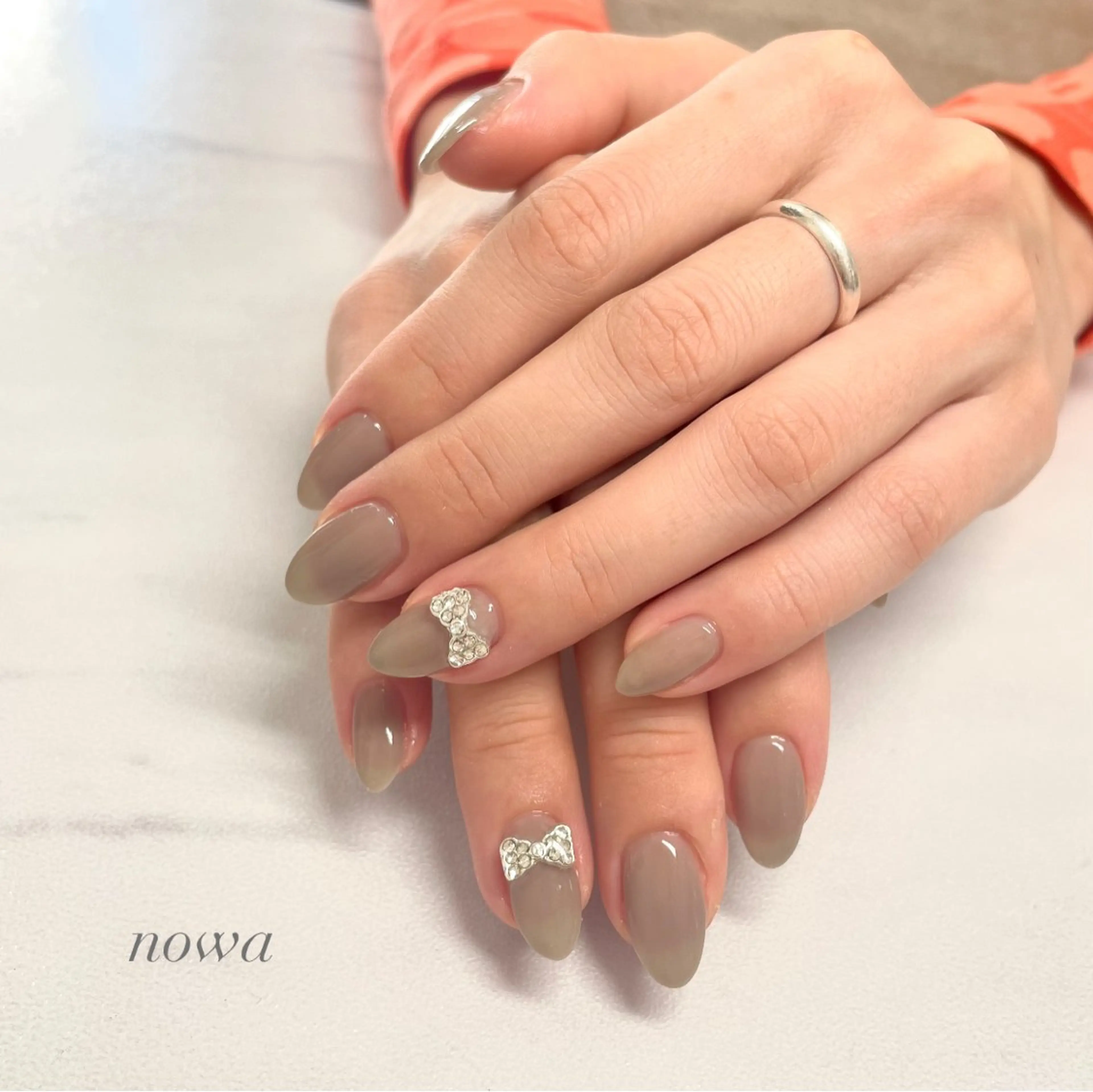 ネイル リボン Beauty Studio 【nowa】所属・【nowa】小松 宙未 Soramiのネイルデザイン