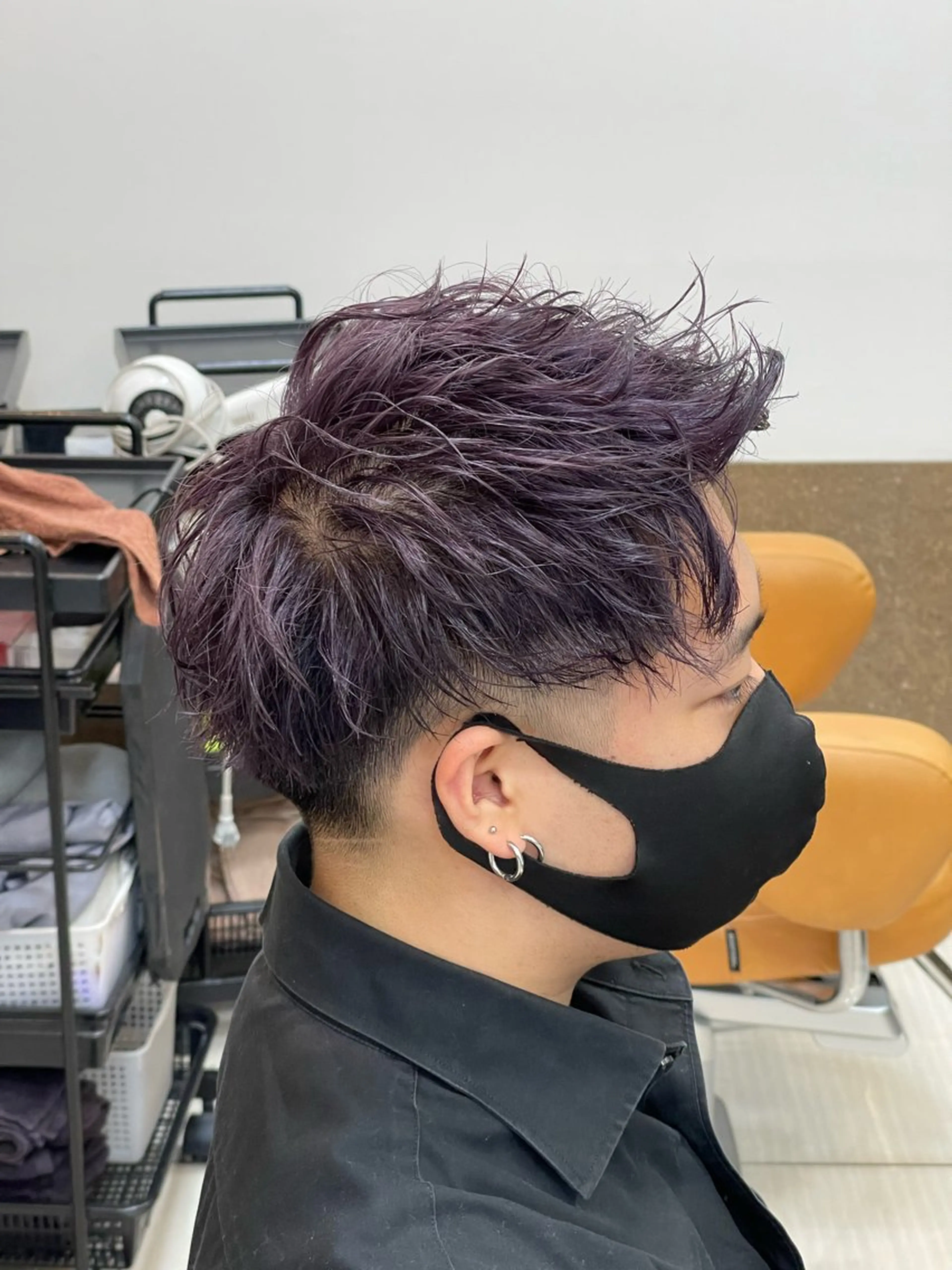 ショート カラー ブリーチ ケアブリーチ ダブルカラー パープルカラー バイオレットカラー カット ヘアカラー トリートメント SOYON西大寺店所属・ダブルカラー/ 髪質改善💎安藤のヘアスタイル