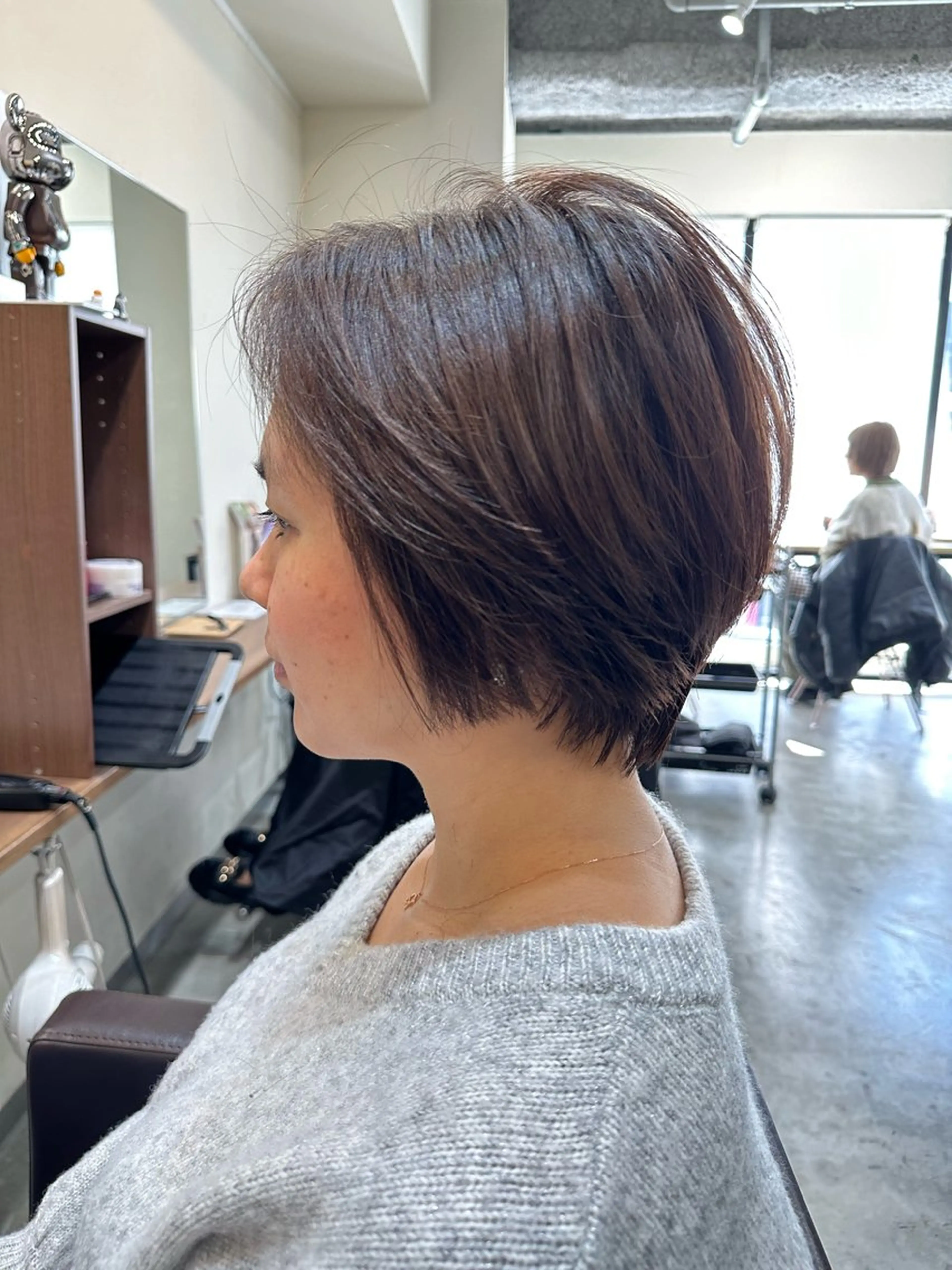 ショート カラー ラベンダーカラー ショートヘア 小顔カット 巻けるケア縮毛矯正✨ ケアカラー✨山下のヘアスタイル
