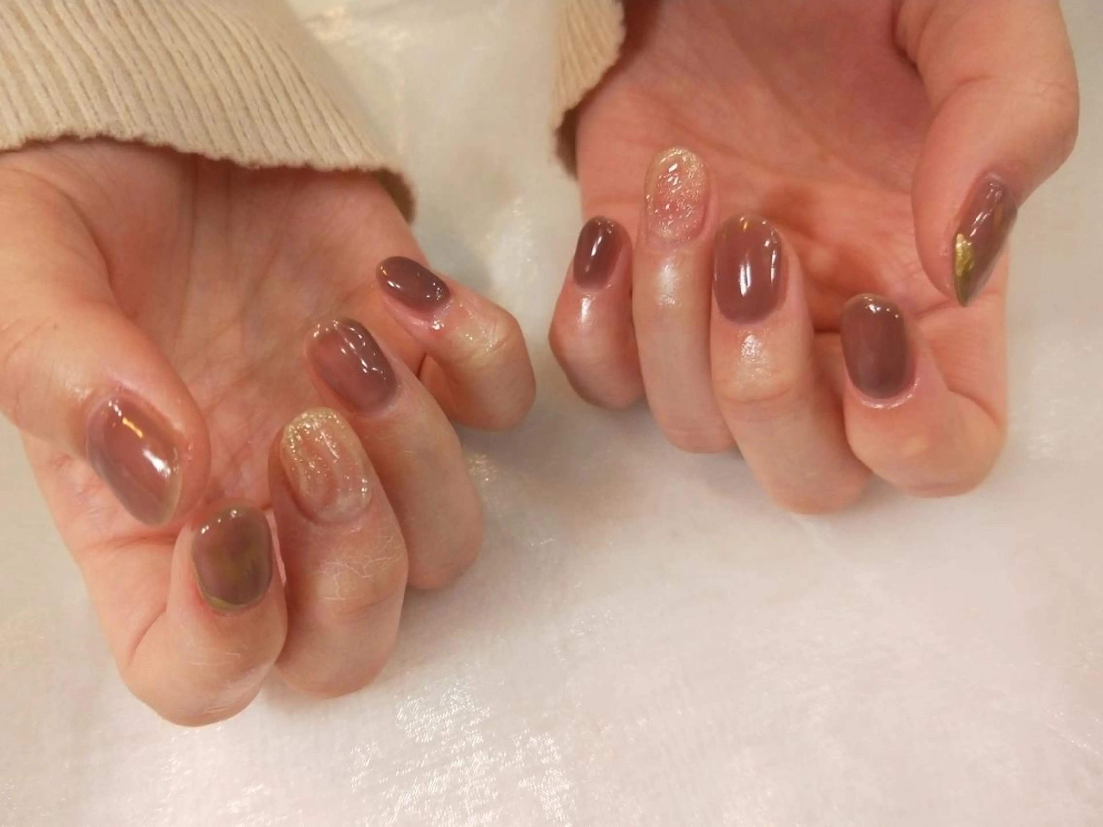 ネイル ハンドネイル ハンドケア R'well所属・はばすみれ🎀ﾈｲﾙ 光ﾌｪｲｼｬﾙ ﾍｱのネイルデザイン