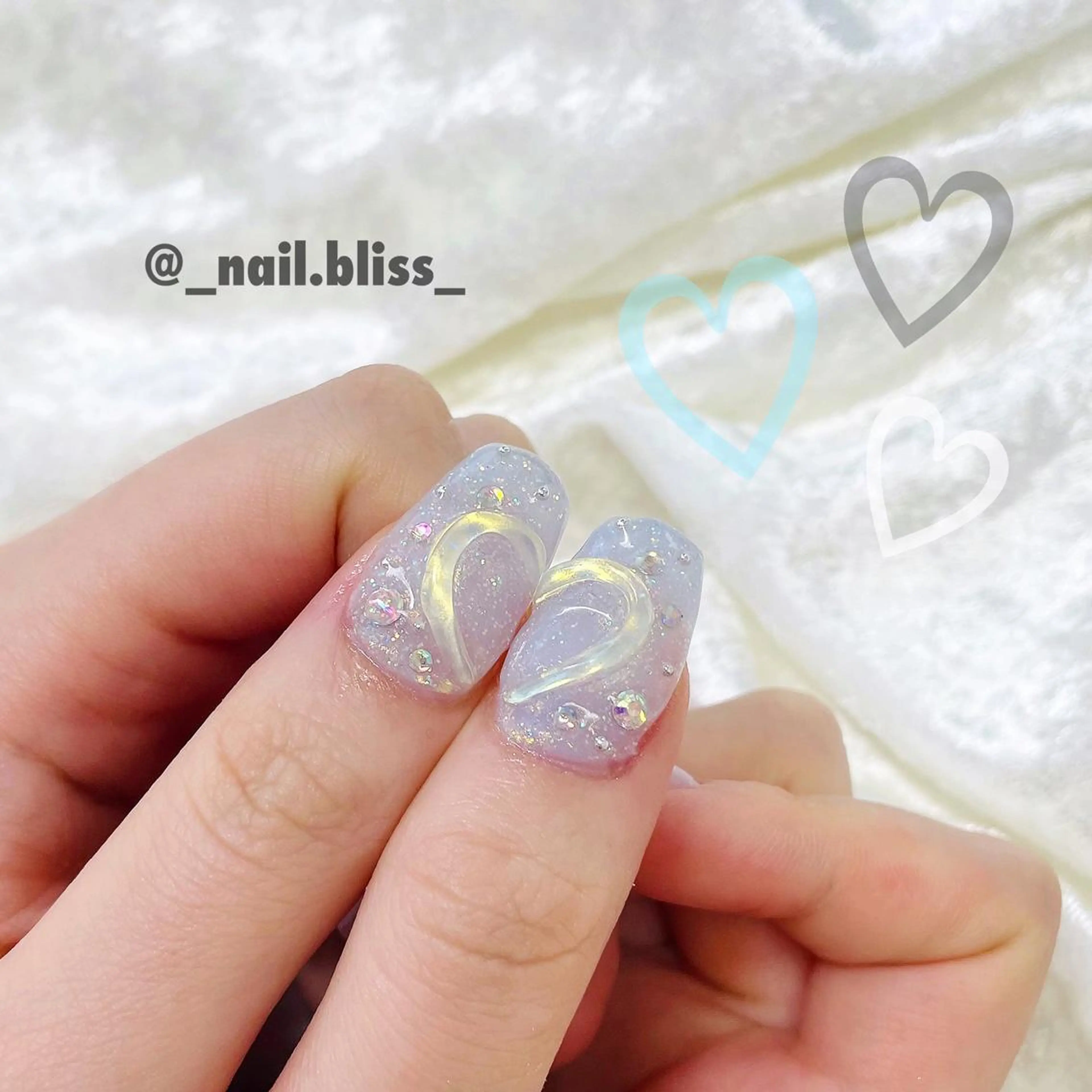 ネイル ハート ぷっくりネイル ハンドネイル NAIL BLISSのネイルデザイン
