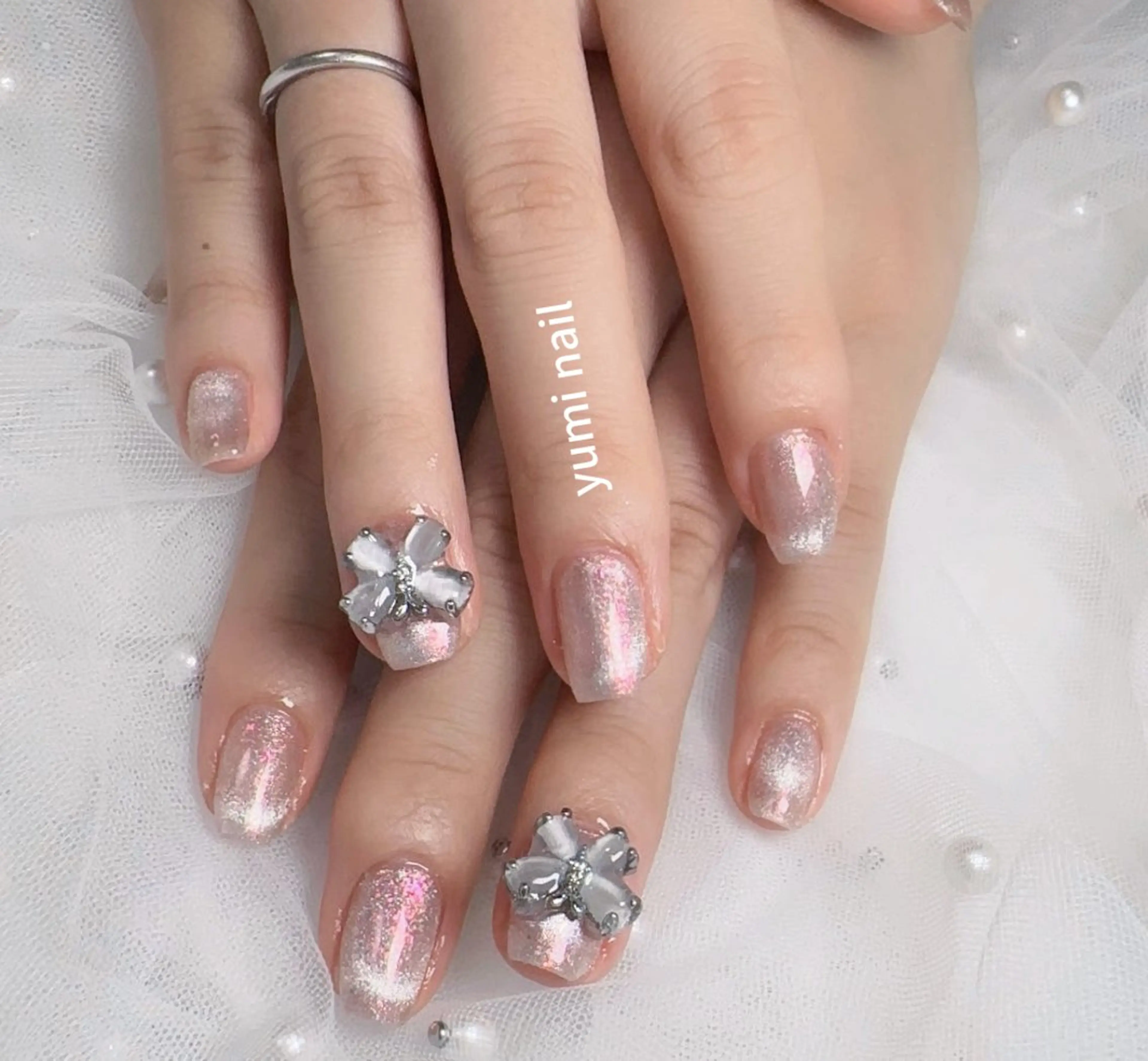 ネイル ハンドネイル 𝐲𝐮𝐦𝐢🎀 長さ出しデザイン専門のネイルデザイン