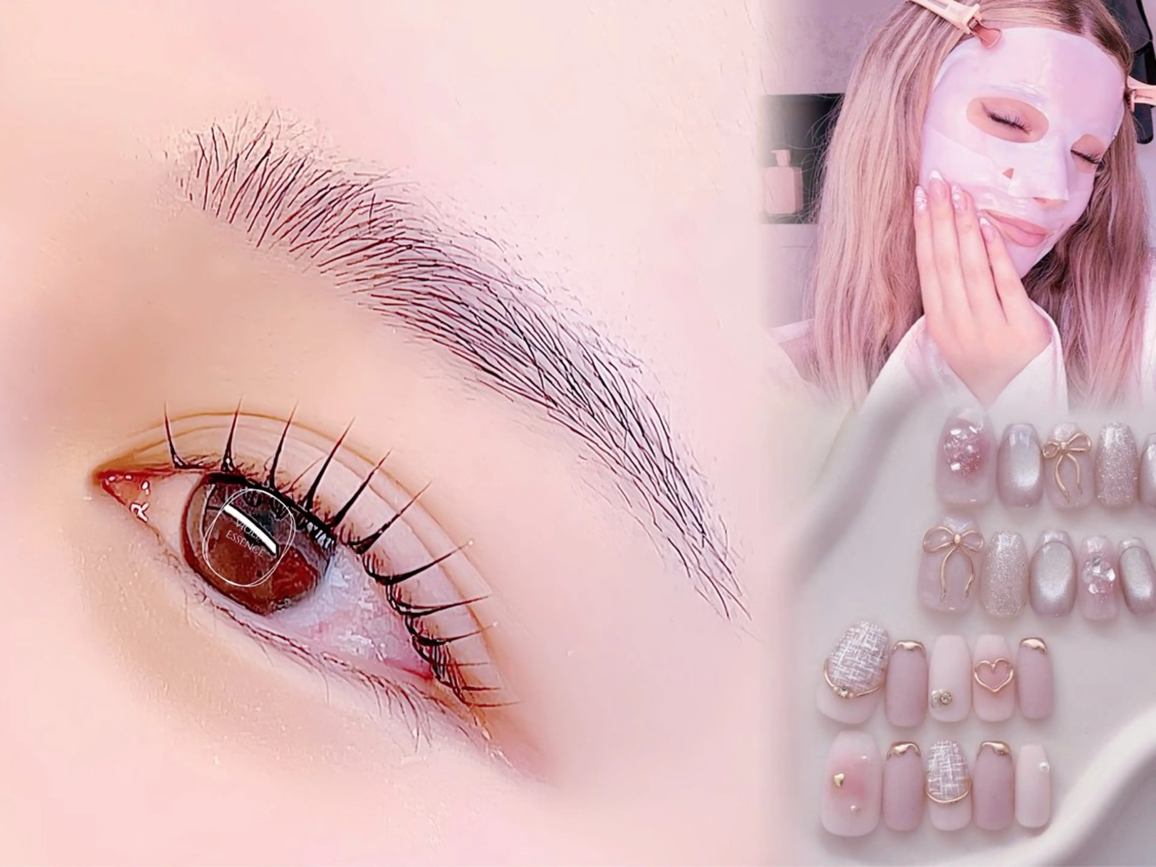 ミニモ学割🐰🩰🫧【まつパ】+【美眉Wax】+【高級まつげ美容液】+🎁お悩み別美肌アイテム🧴＆ネイルチップ💅の写真