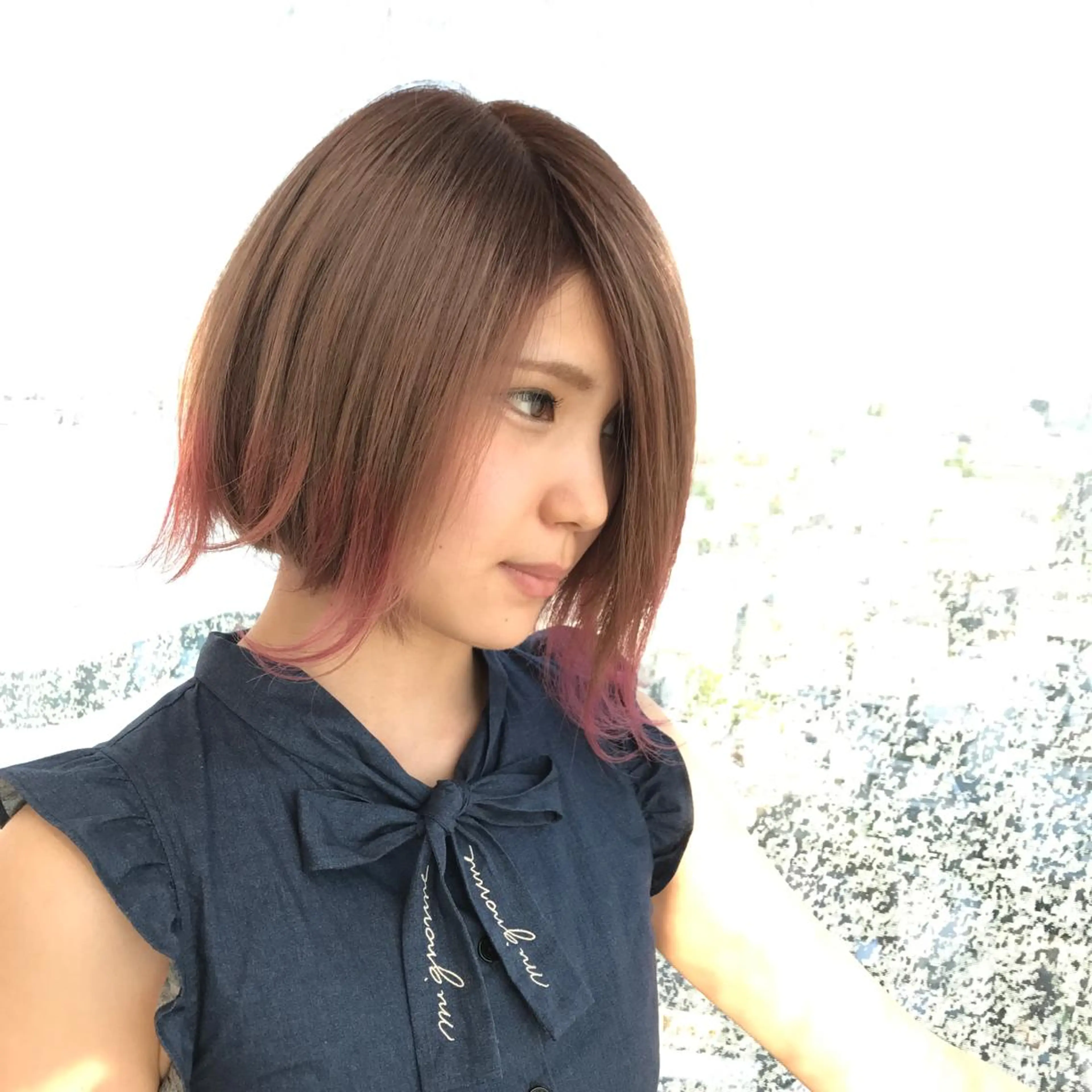 ショート カラー ヘアアレンジ ピンクカラー Re:ta KANZOのヘアスタイル