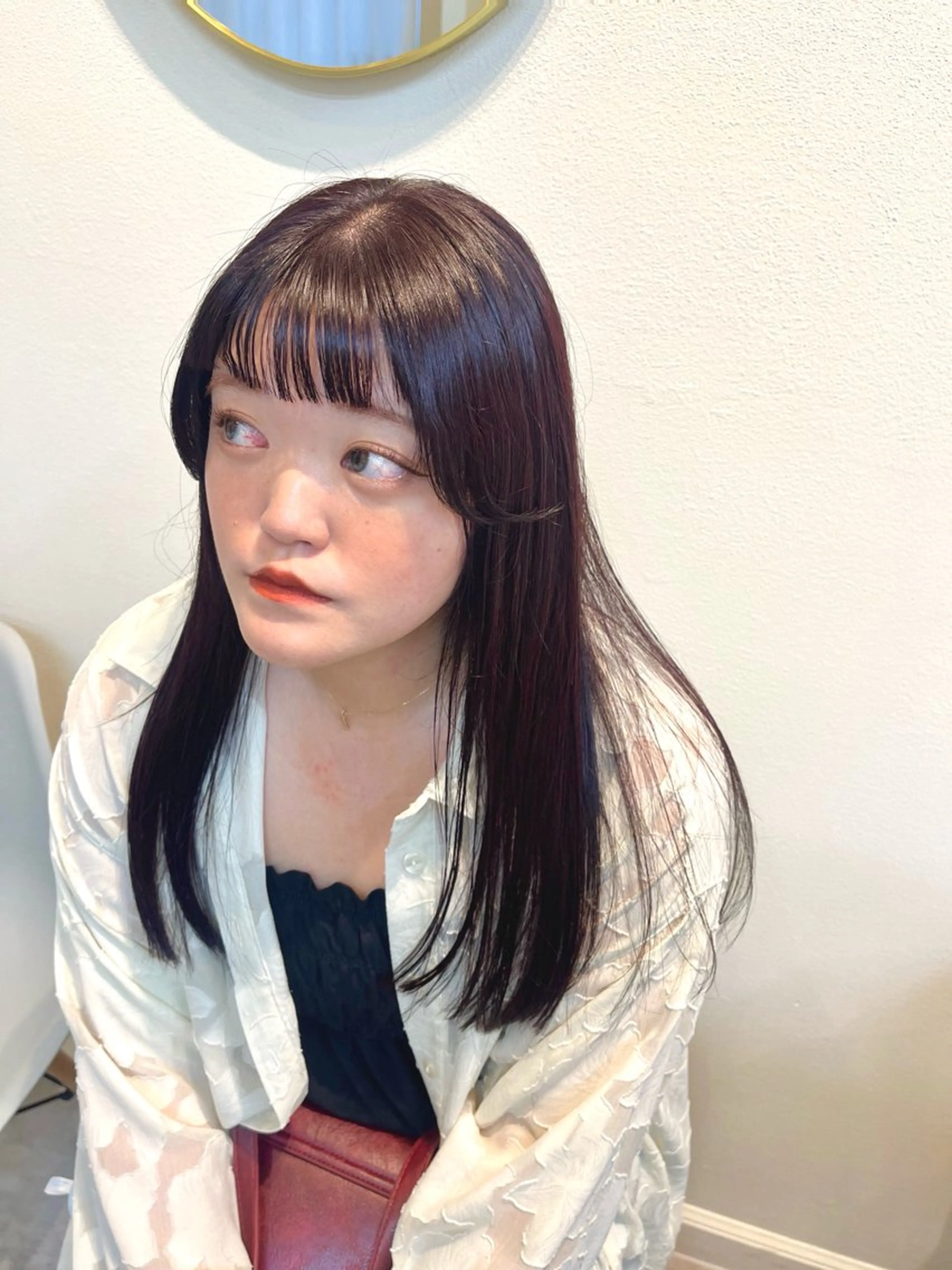 ロング カラー ブリーチ ローズカラー Charme所属・佐藤 瑚碧のヘアスタイル