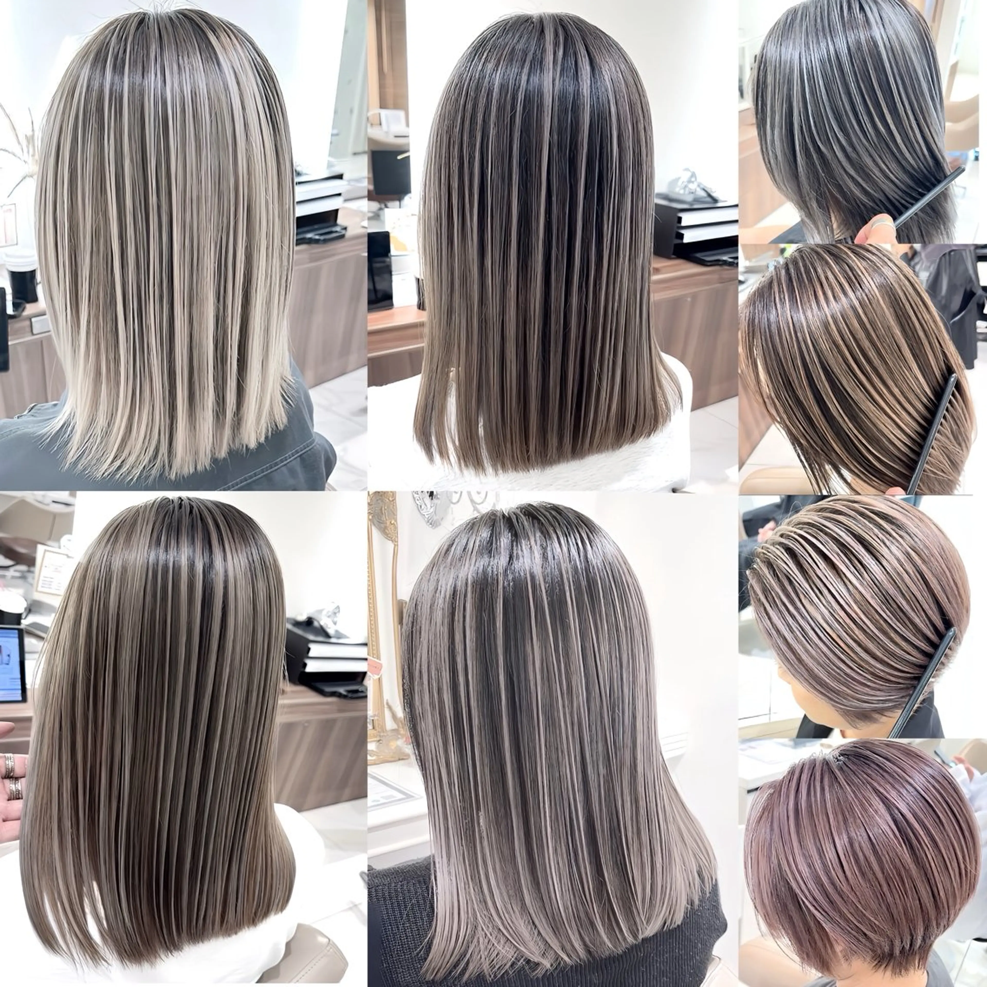 ミディアム カラー バレイヤージュ 髪質改善 レイヤーカット カット ヘアカラー トリートメント 山崎俊輔/髪質改善 /バレイヤージュのヘアスタイル