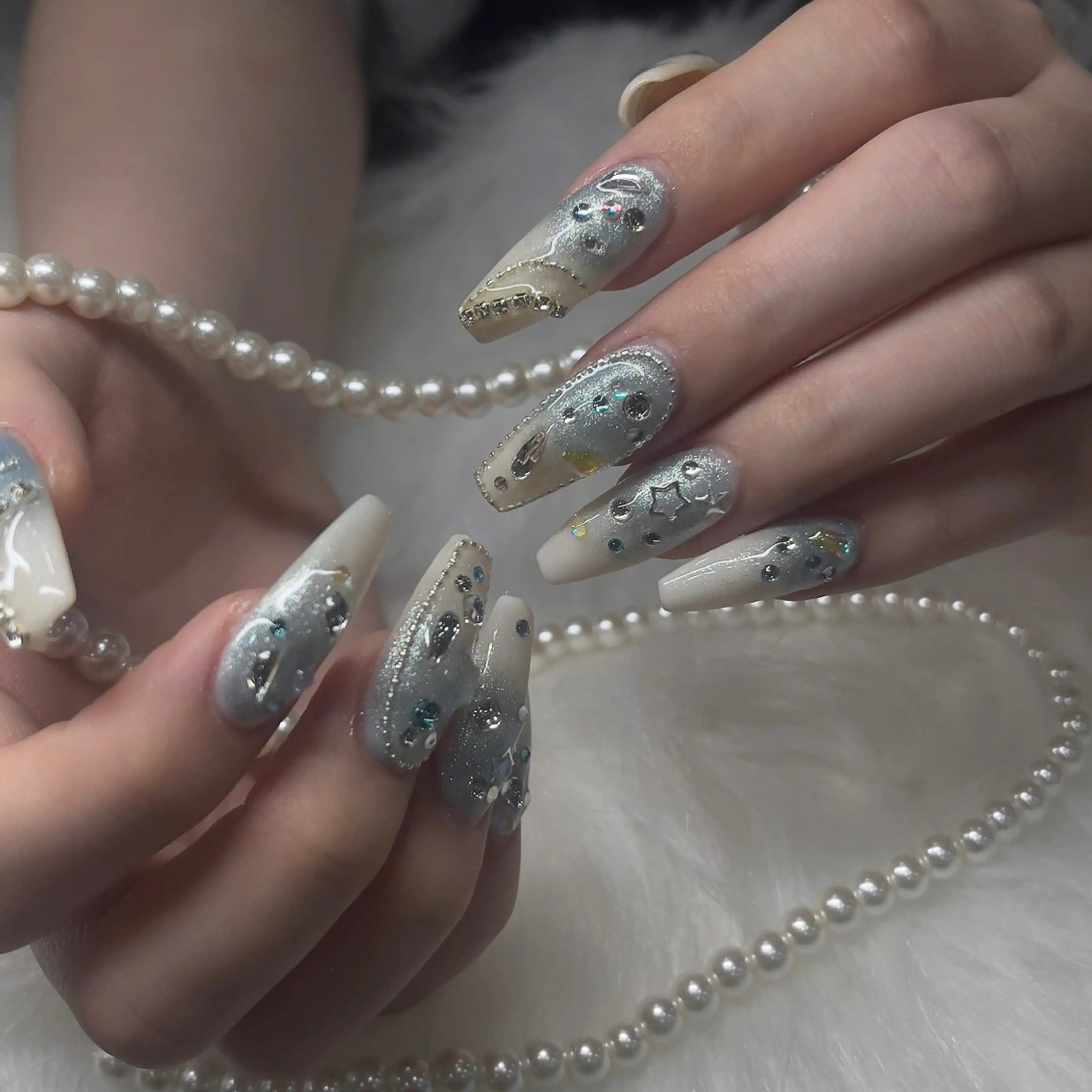 ネイル チークネイル フレンチネイル ラメ(グリッター) マグネットネイル ニュアンスネイル ハンドネイル NAILS BAR SHINJUKUのネイルデザイン