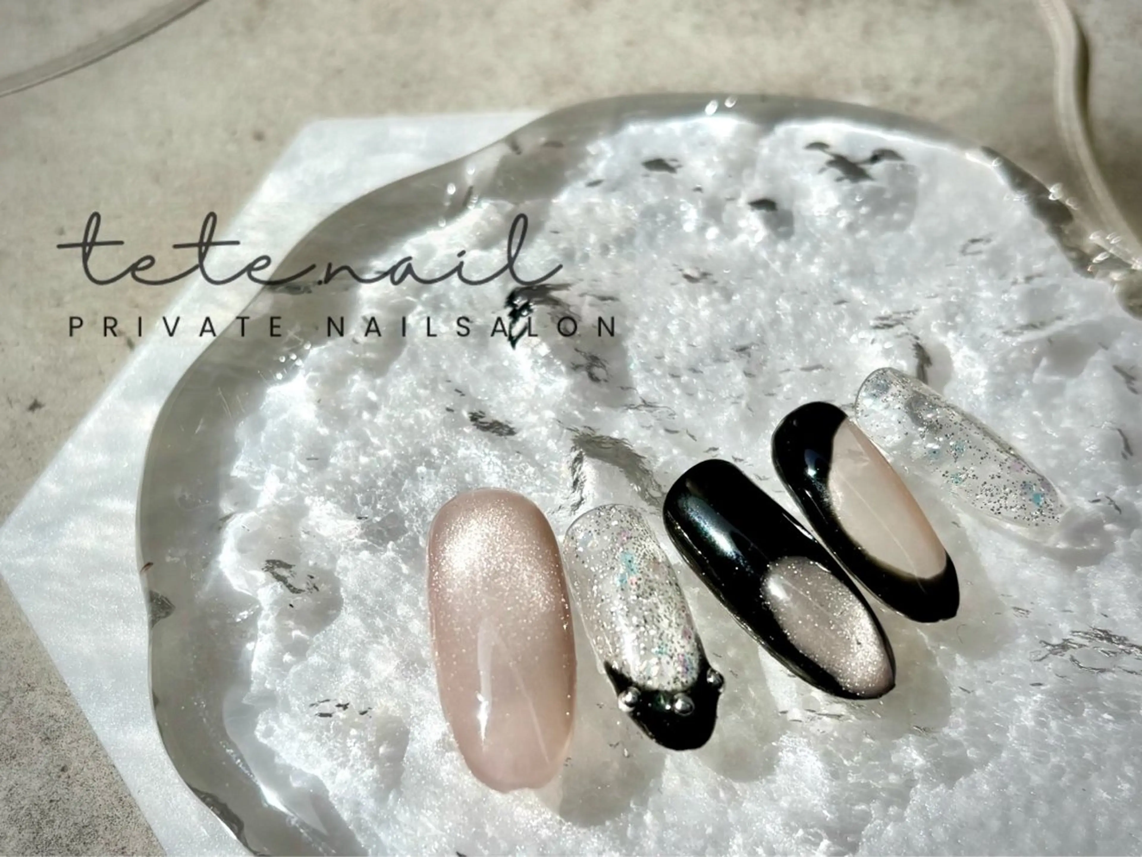 ネイル フレンチネイル マグネットネイル ハンドネイル tete. nailのネイルデザイン