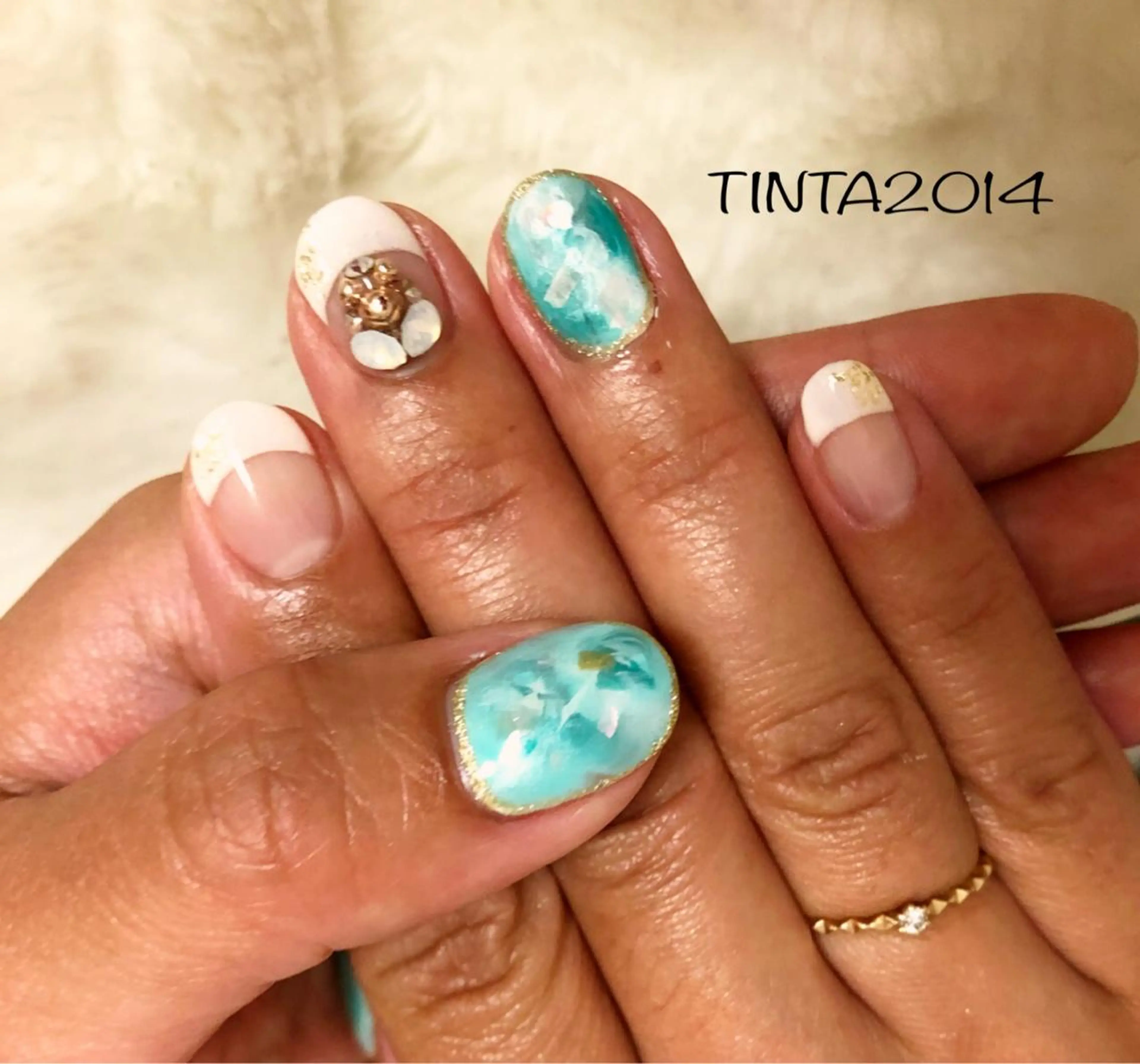 ネイル ブルー ニュアンスネイル ネイルサロン ティンタ所属・馬場 典子のネイルデザイン