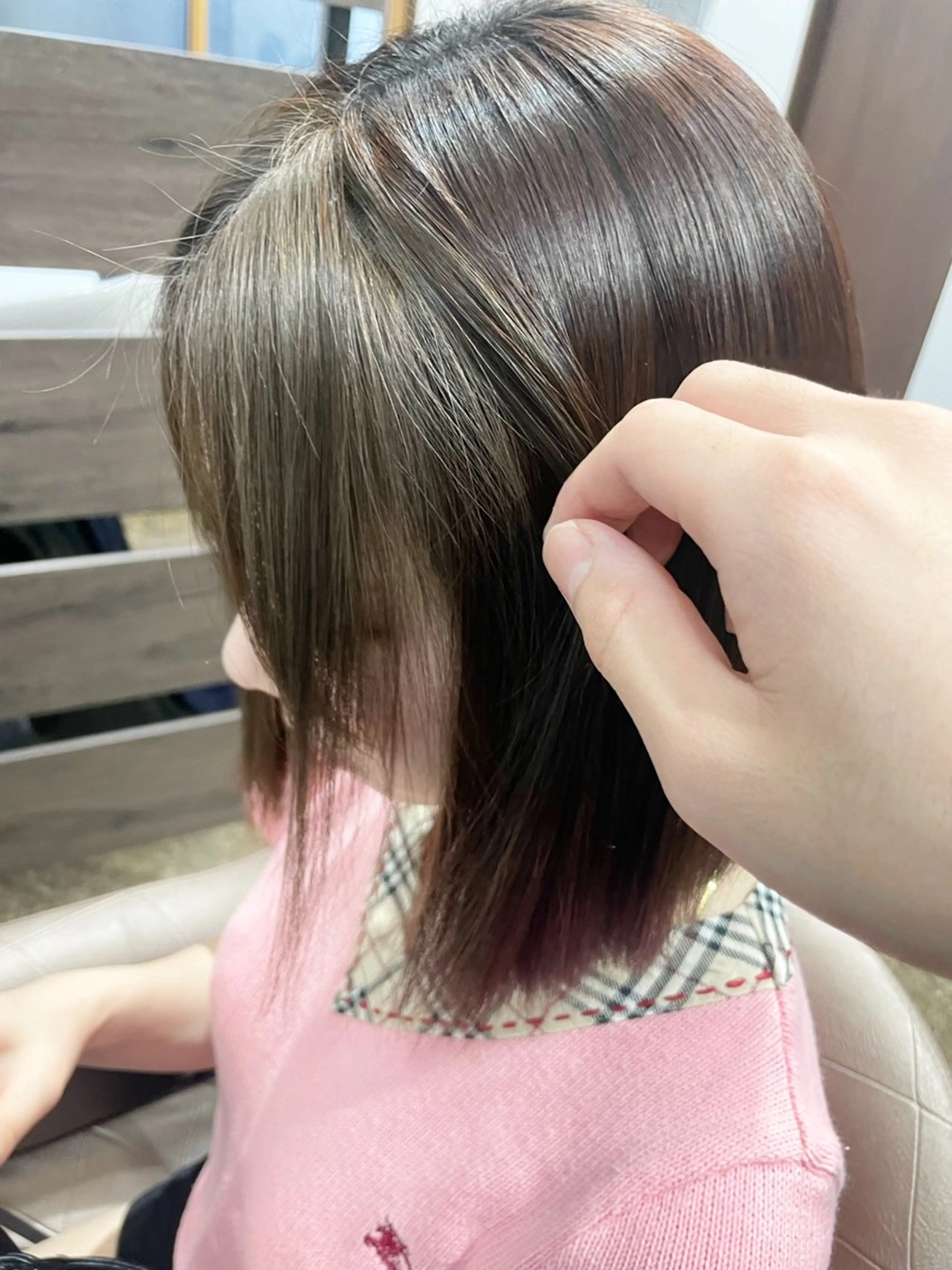 ショート カラー ミストバング  フェイスフレーミング エクステ ひょう/germeのヘアスタイル