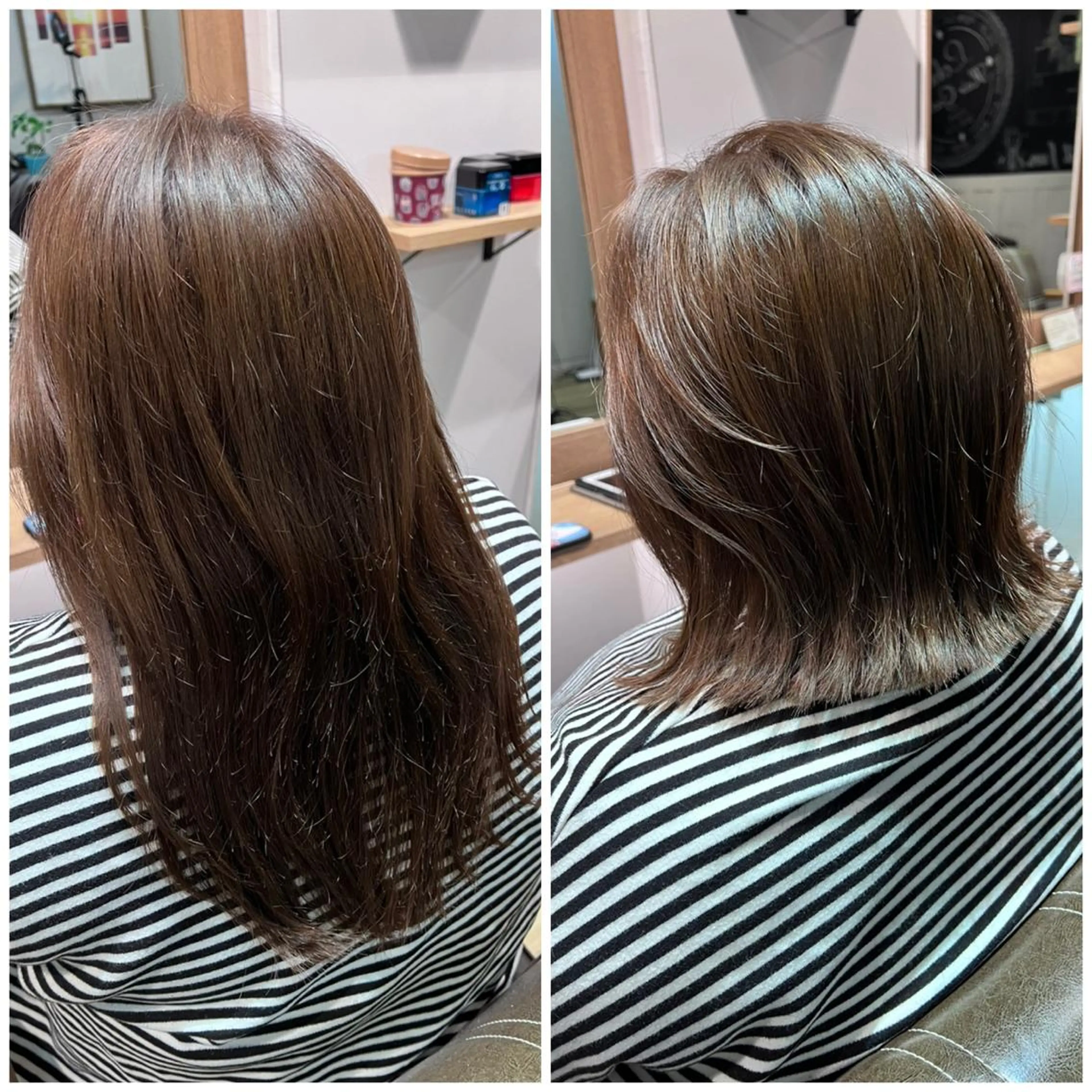 ミディアム カラー ボブ ツキダテ ユイのヘアスタイル