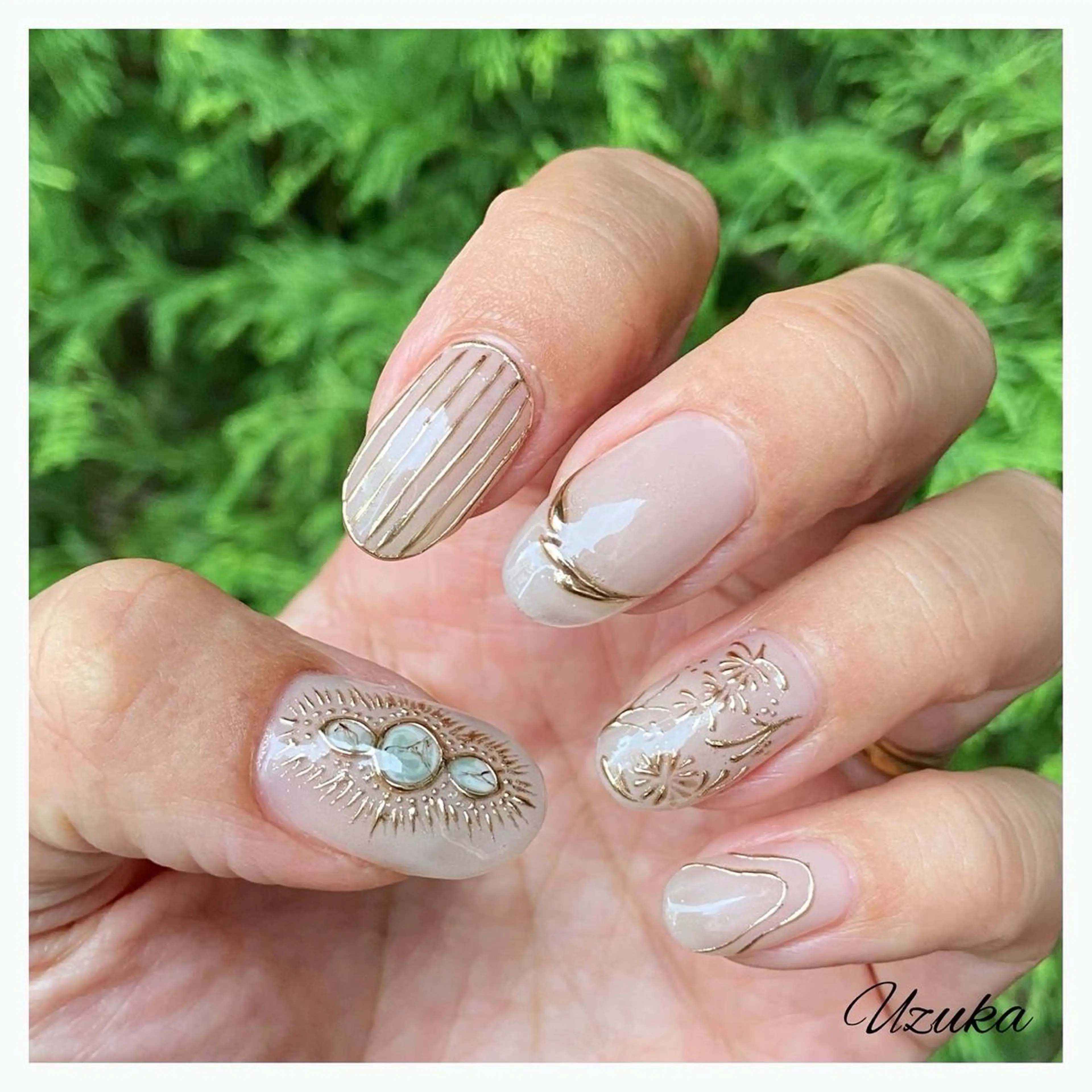 ネイル アートネイル フレンチネイル ミラーネイル 【 enn 】 Uzuka Yukaのネイルデザイン