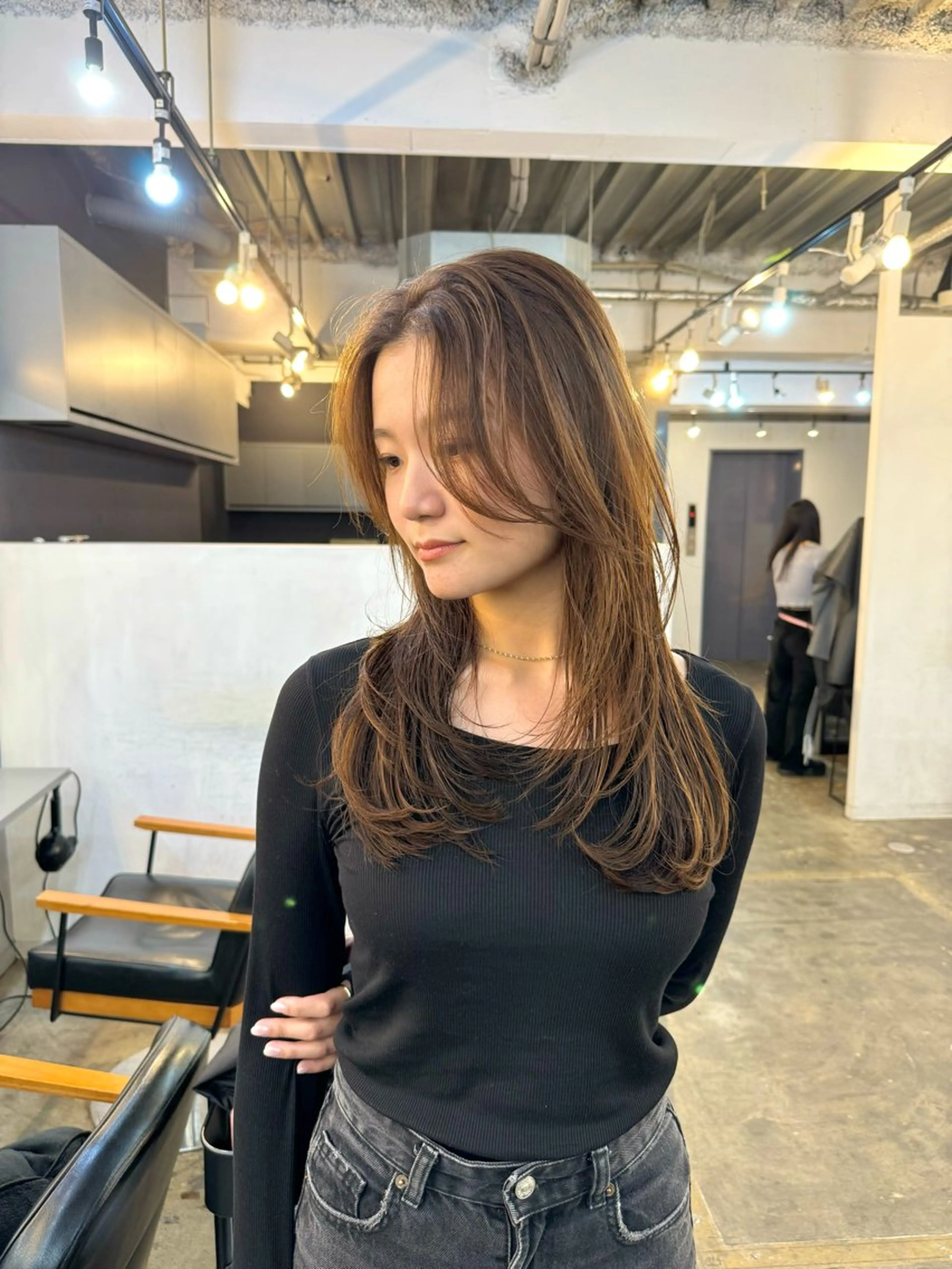 セミロング カラー ✂韓国レイヤー 🦋みやび🪽のヘアスタイル