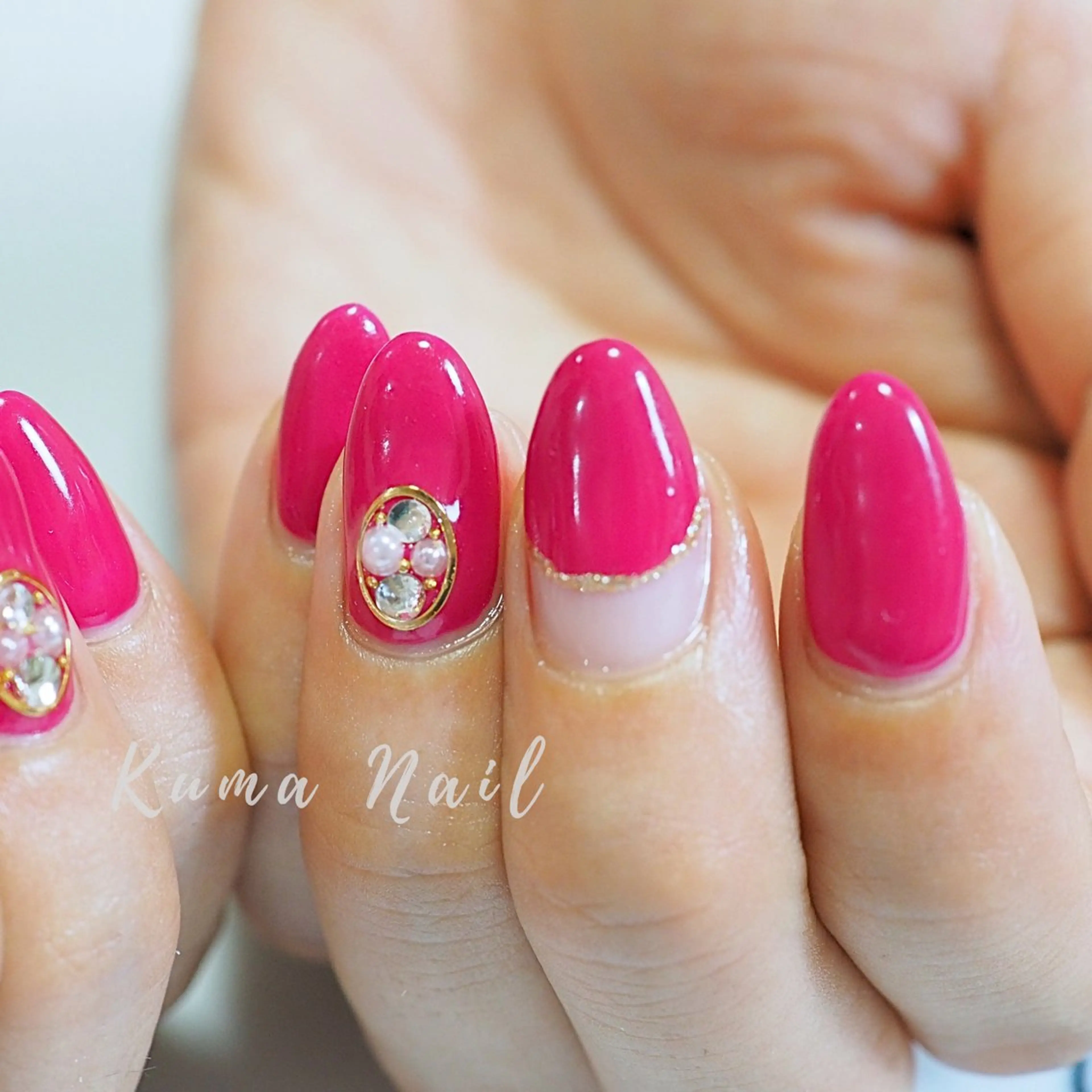 ネイル フレンチネイル ワンカラーネイル ハンドネイル Private salon Kuma Nail.所属・藤が丘ネイル Kuma Nailのネイルデザイン