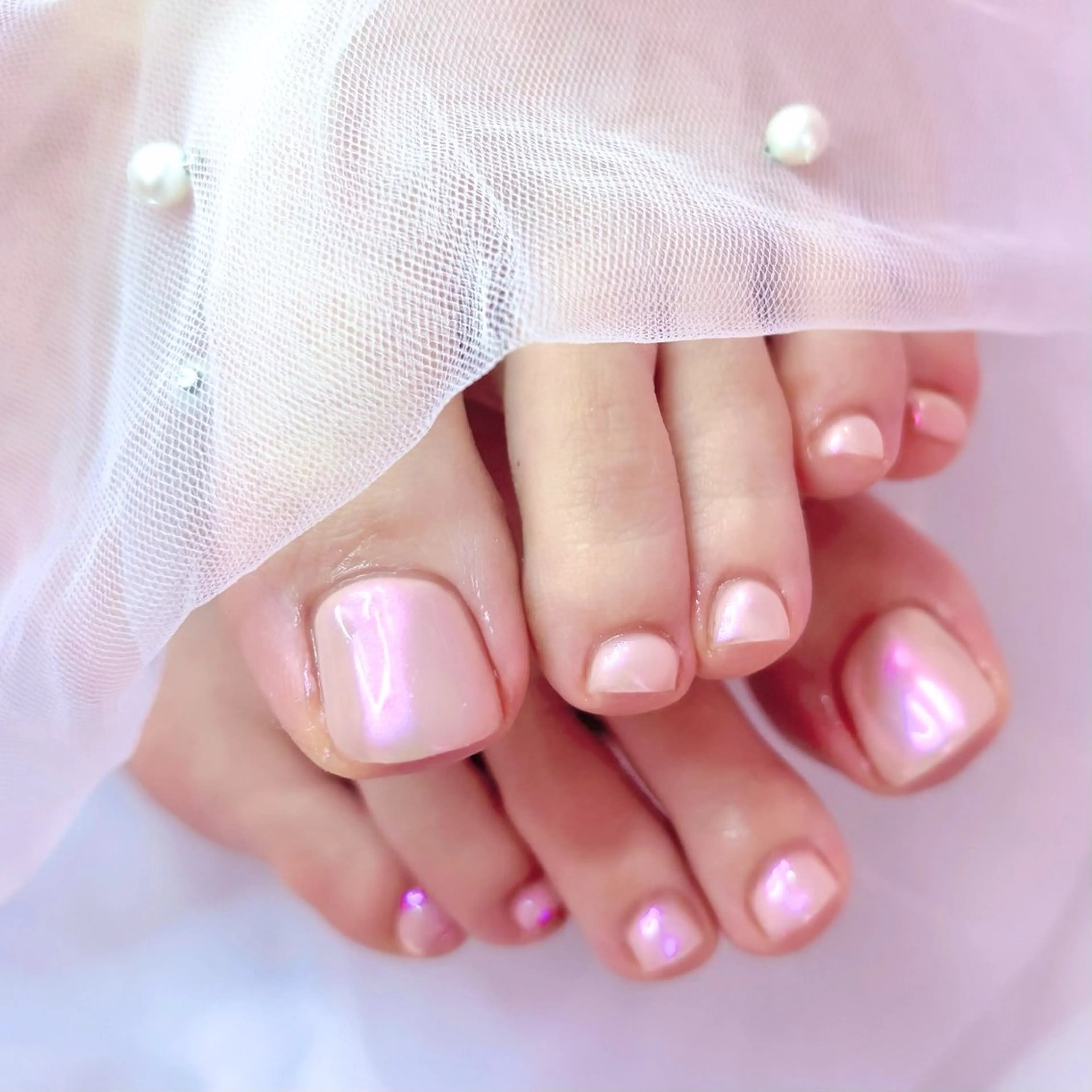 ネイル オーロラネイル フットネイル Noix nailのネイルデザイン