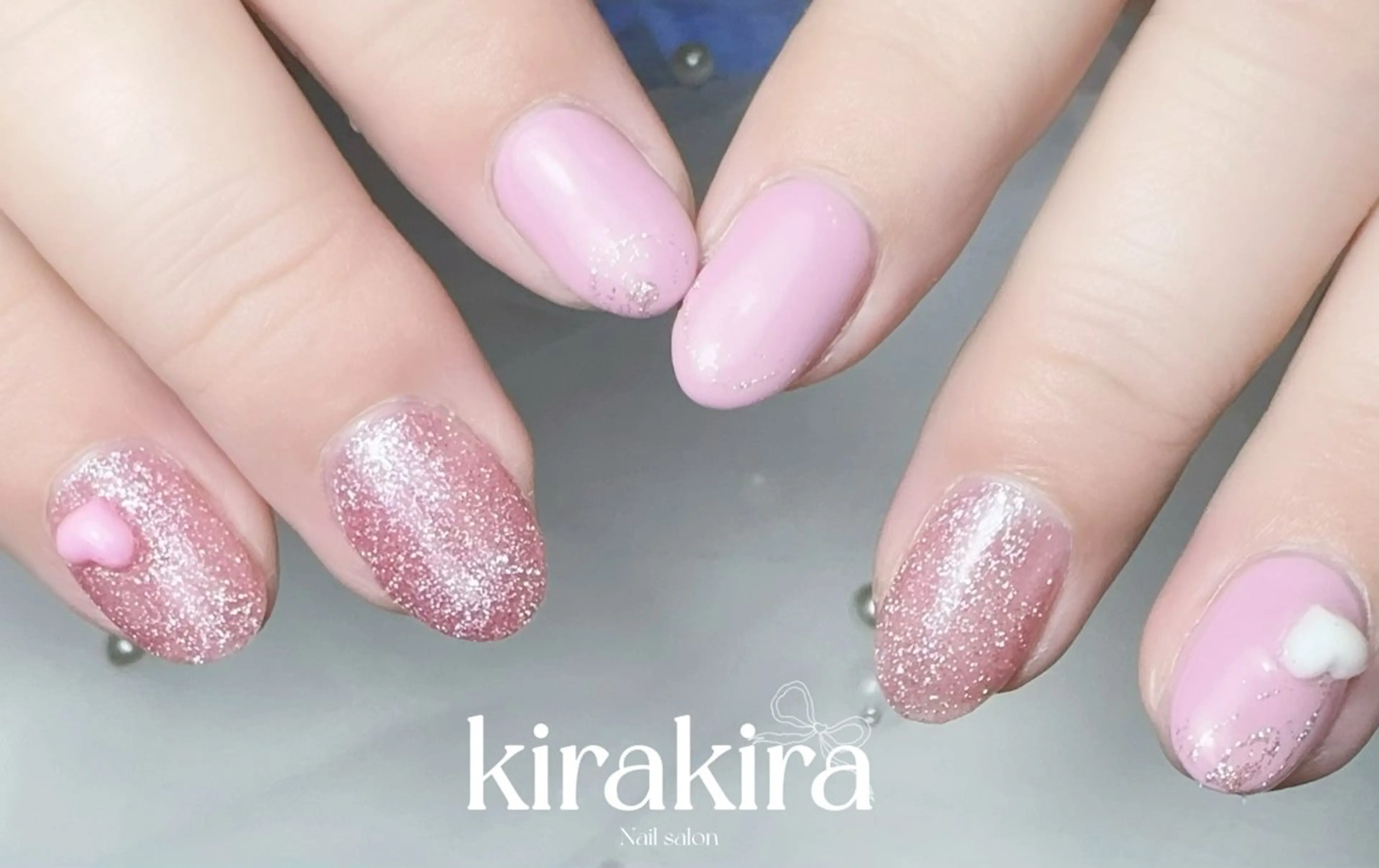 ネイル フットネイル キラキラネイル ピンク シンプルネイル Kirakira Nail salonのネイルデザイン