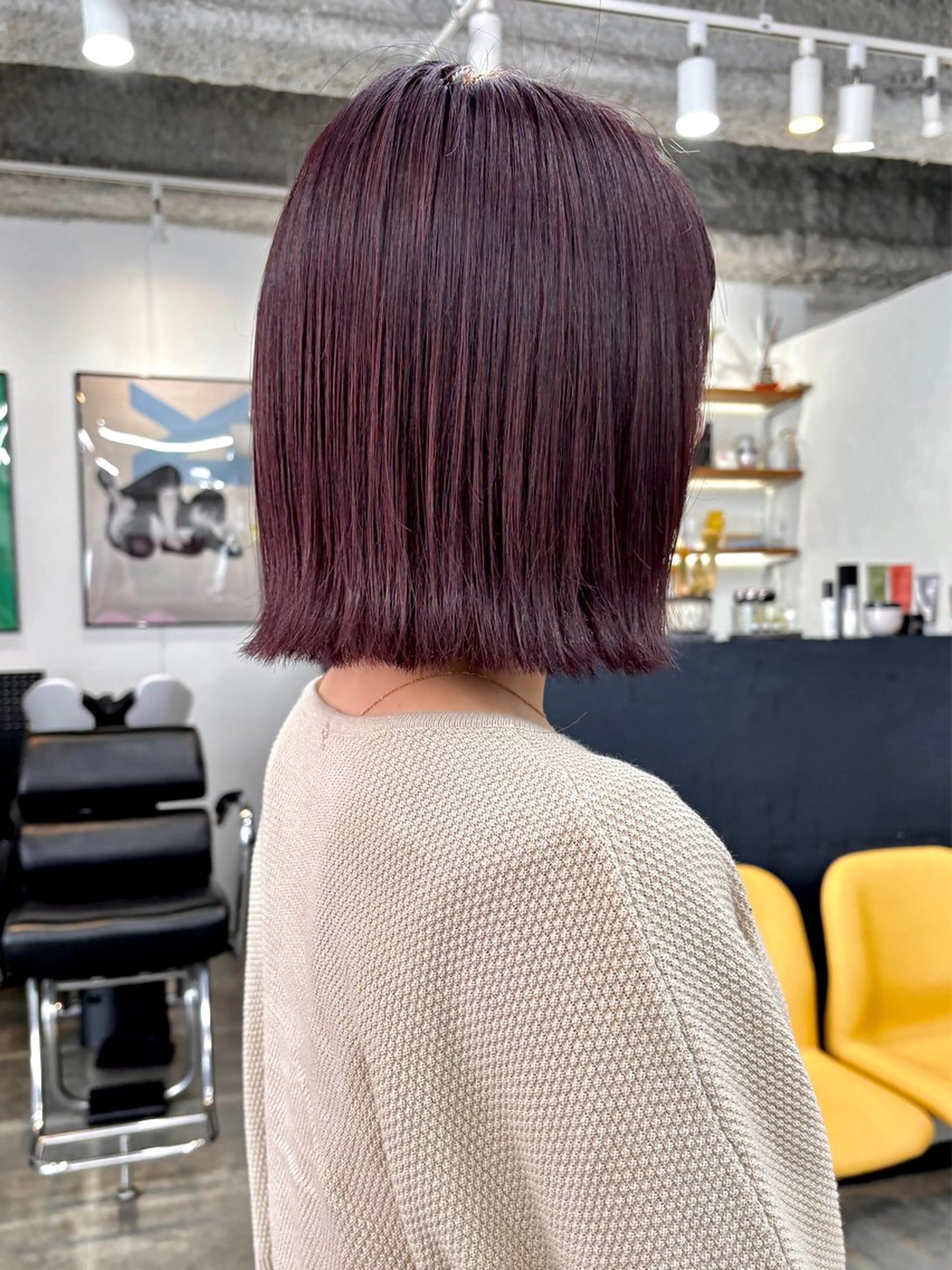 ミディアム カラー ブリーチ ブラウンカラー カシス 透明感カラー ラベンダーカラー 暖色カラー/天神/ ヘイマサクラのヘアスタイル