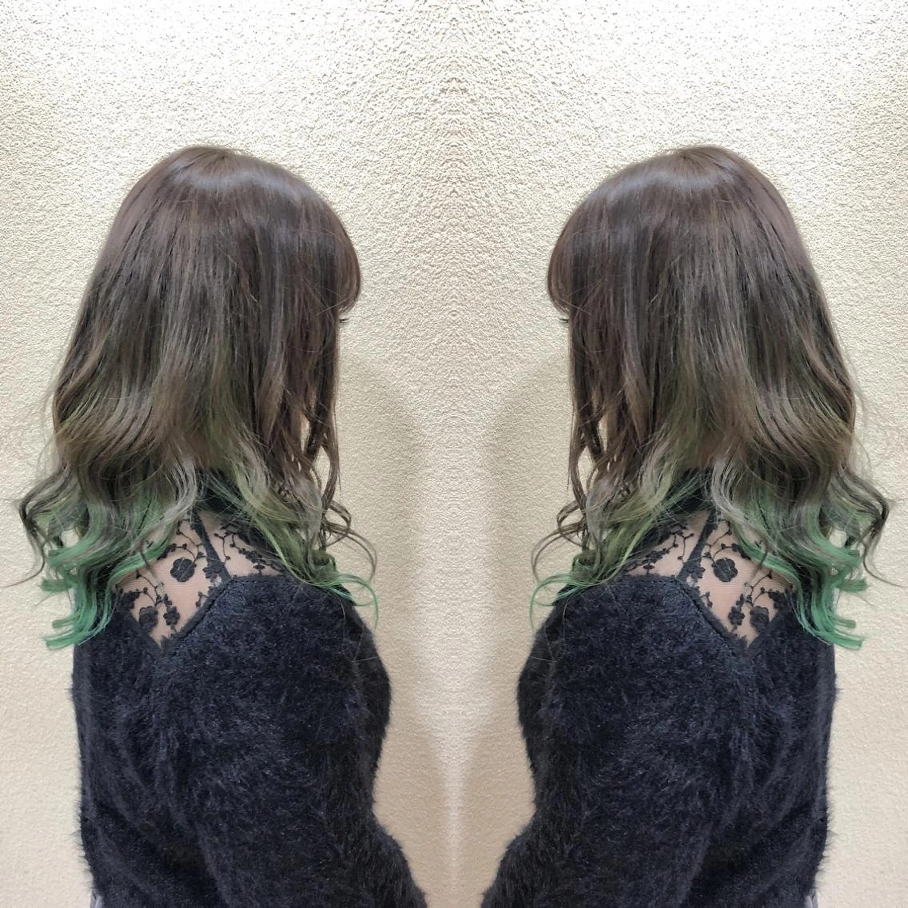 セミロング カラー アッシュ 髪質改善特化サロン ICONIQ天神店のヘアスタイル