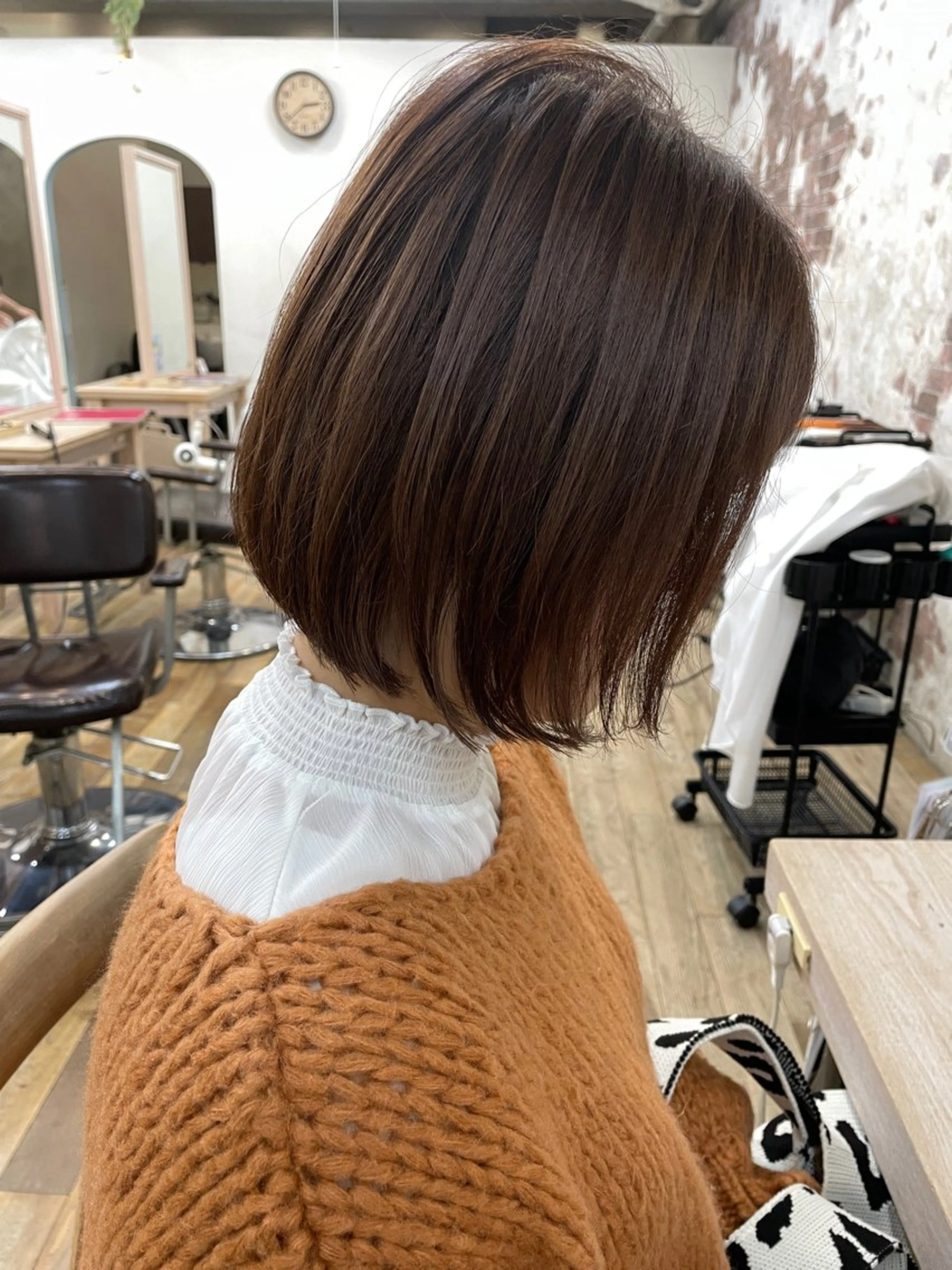 カラー ベージュカラー ピンクカラー ピンクベージュ ボブ 玉邑 美菜のヘアスタイル