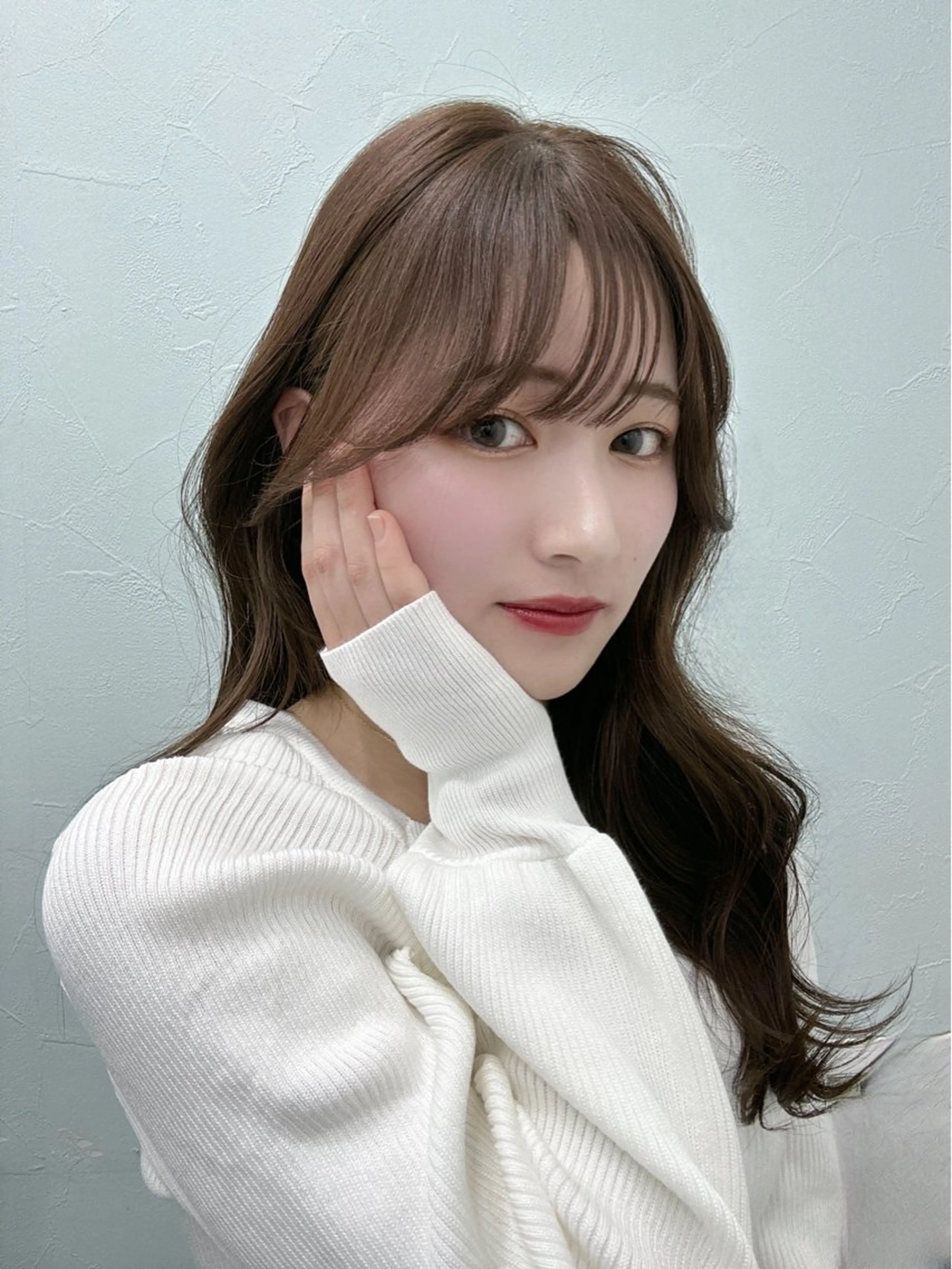 セミロング カラー くびれヘア 顔周りカット 韓国風ヘア 映える顔周りカット ♥️韓国ヘア"ちぇるのヘアスタイル