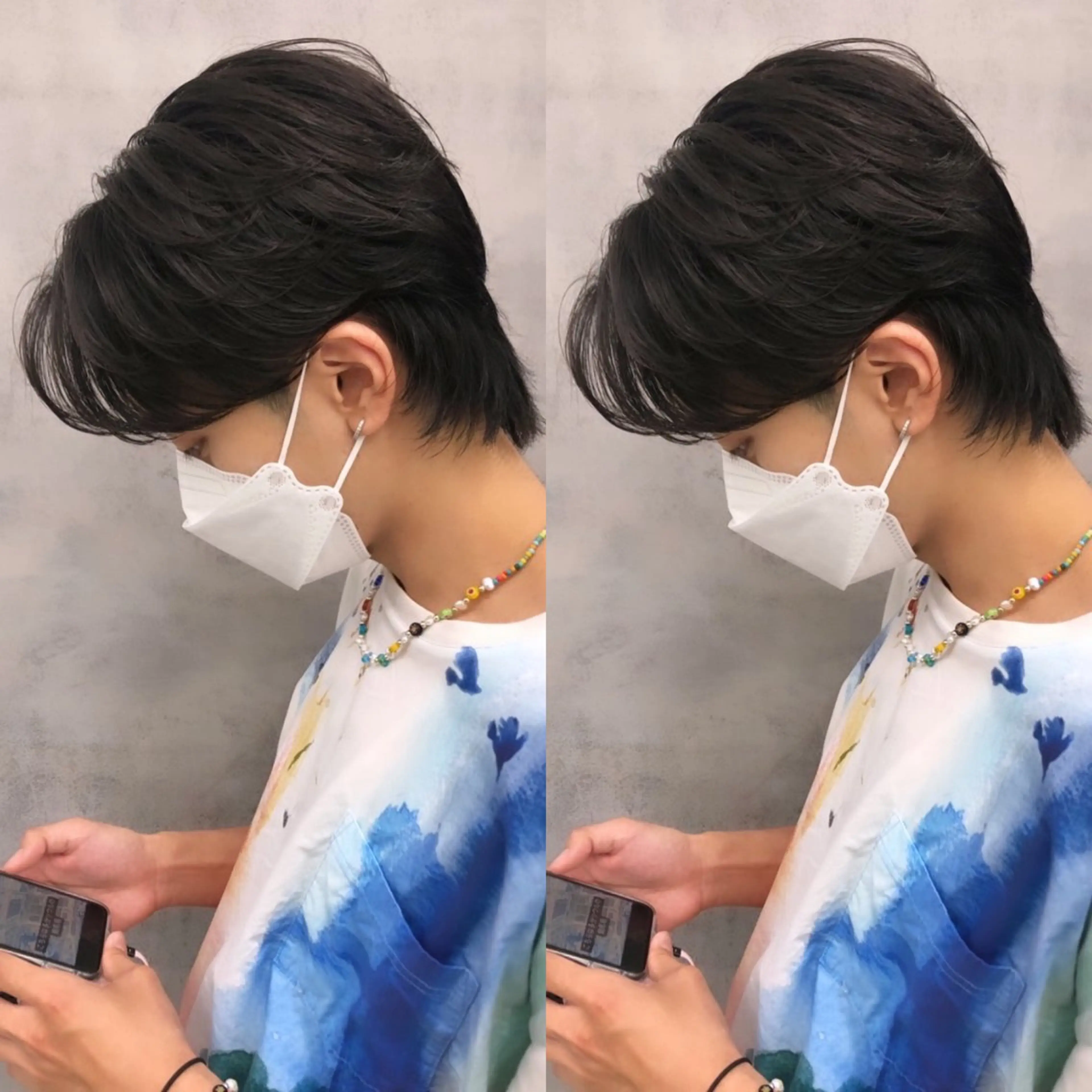 メンズ センターパート メンズウルフカット ウルフカット センターパート/韓国 /メンズカット/和地のヘアスタイル