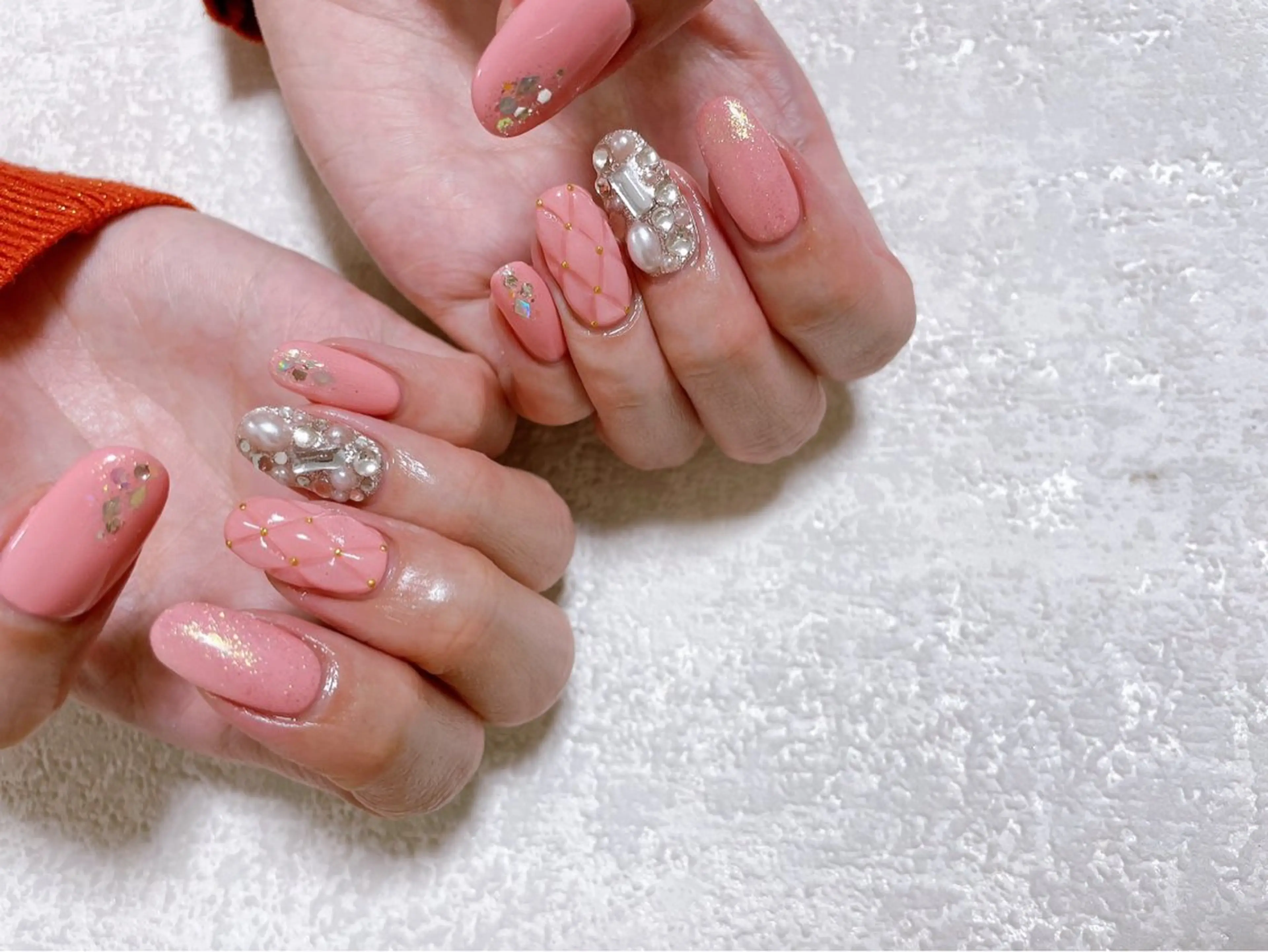 ネイル ジェルネイル キラキラネイル メンズネイル パラジェル 春ネイル kiki nail たまプラーザのネイルデザイン