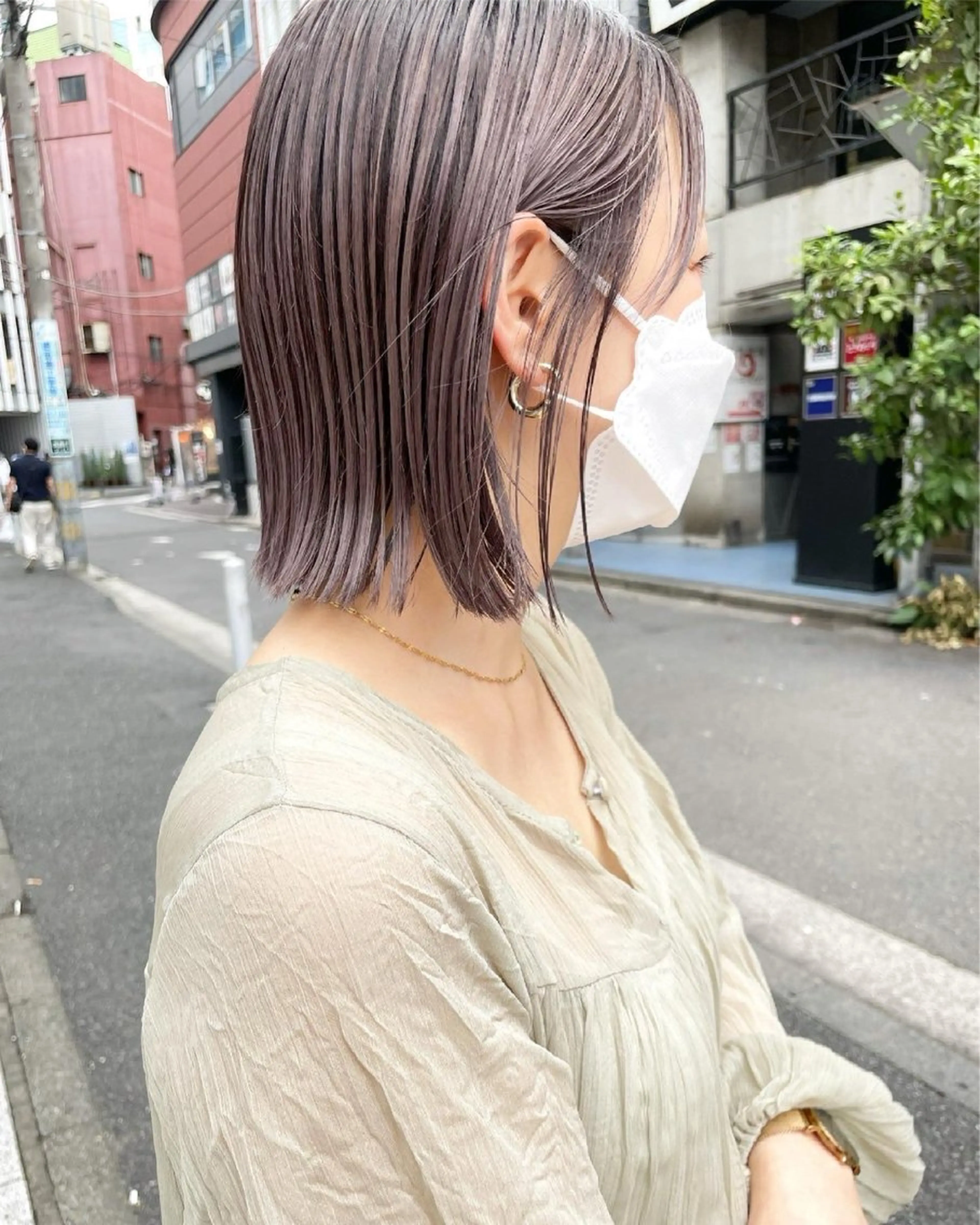 ショート カラー ベージュカラー ミルクティーベージュ ブリーチなし ダブルカラー/ゆなのヘアスタイル