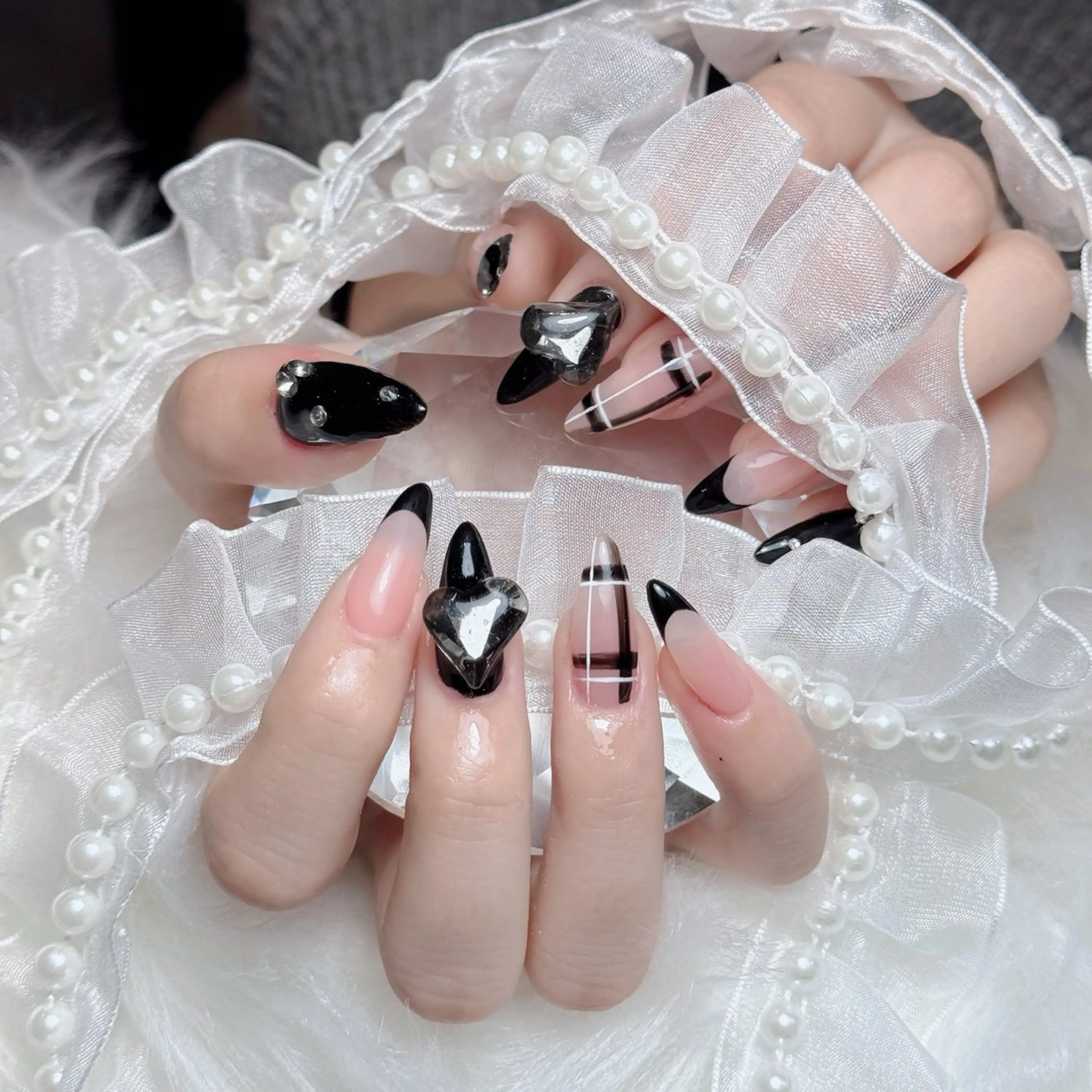 ネイル フットネイル フレンチネイル グラデーション 韓国ネイル ロングネイル ハンドネイル Hani Nail Salonのネイルデザイン